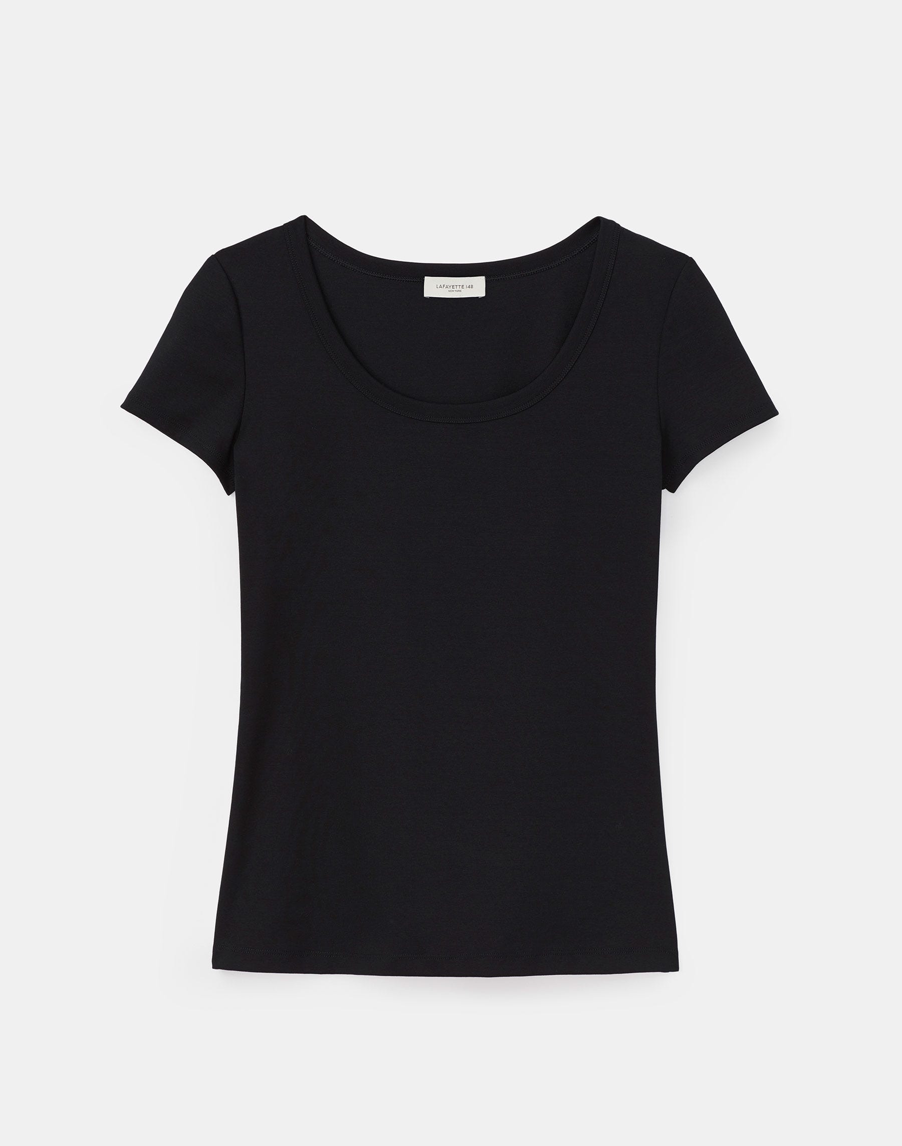 Plus-Size Cotton Rib Scoop Neck T-Shirt