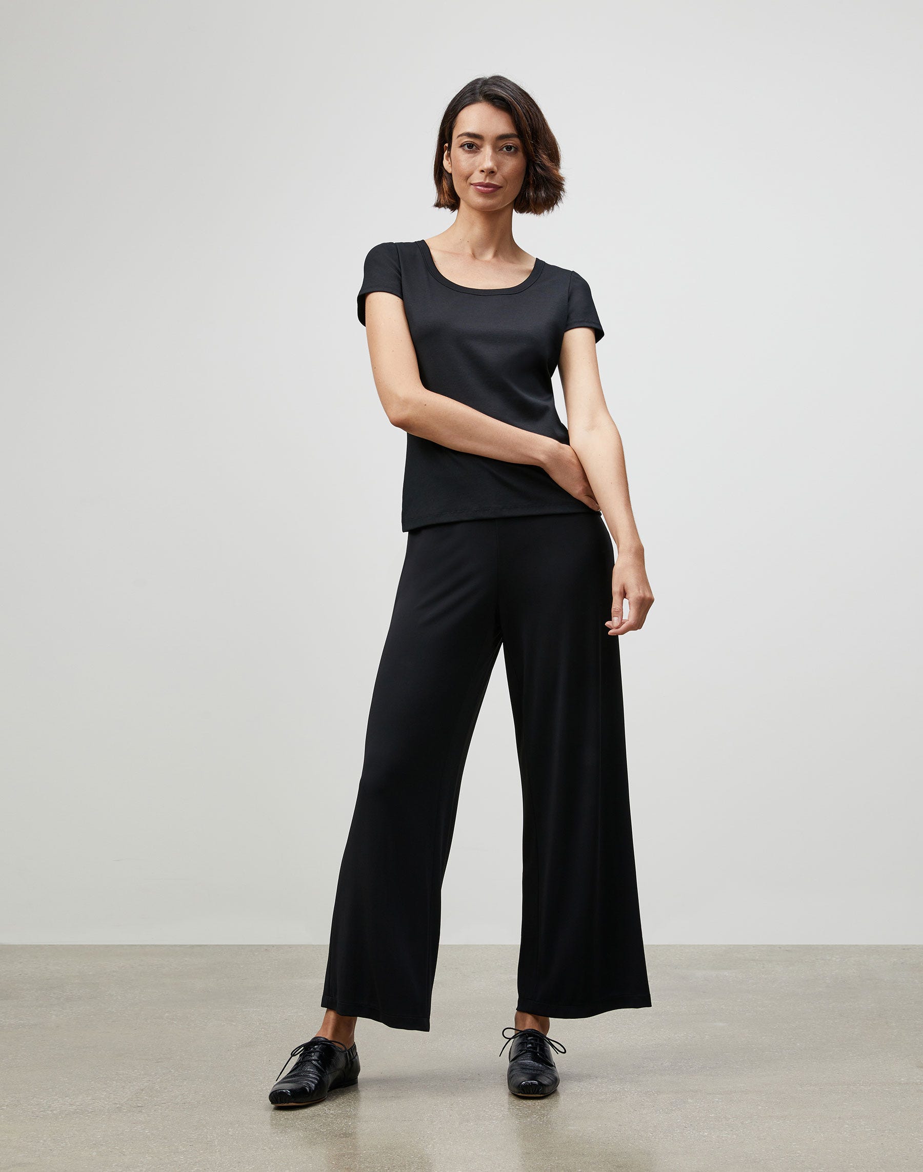 Plus-Size Cotton Rib Scoop Neck T-Shirt