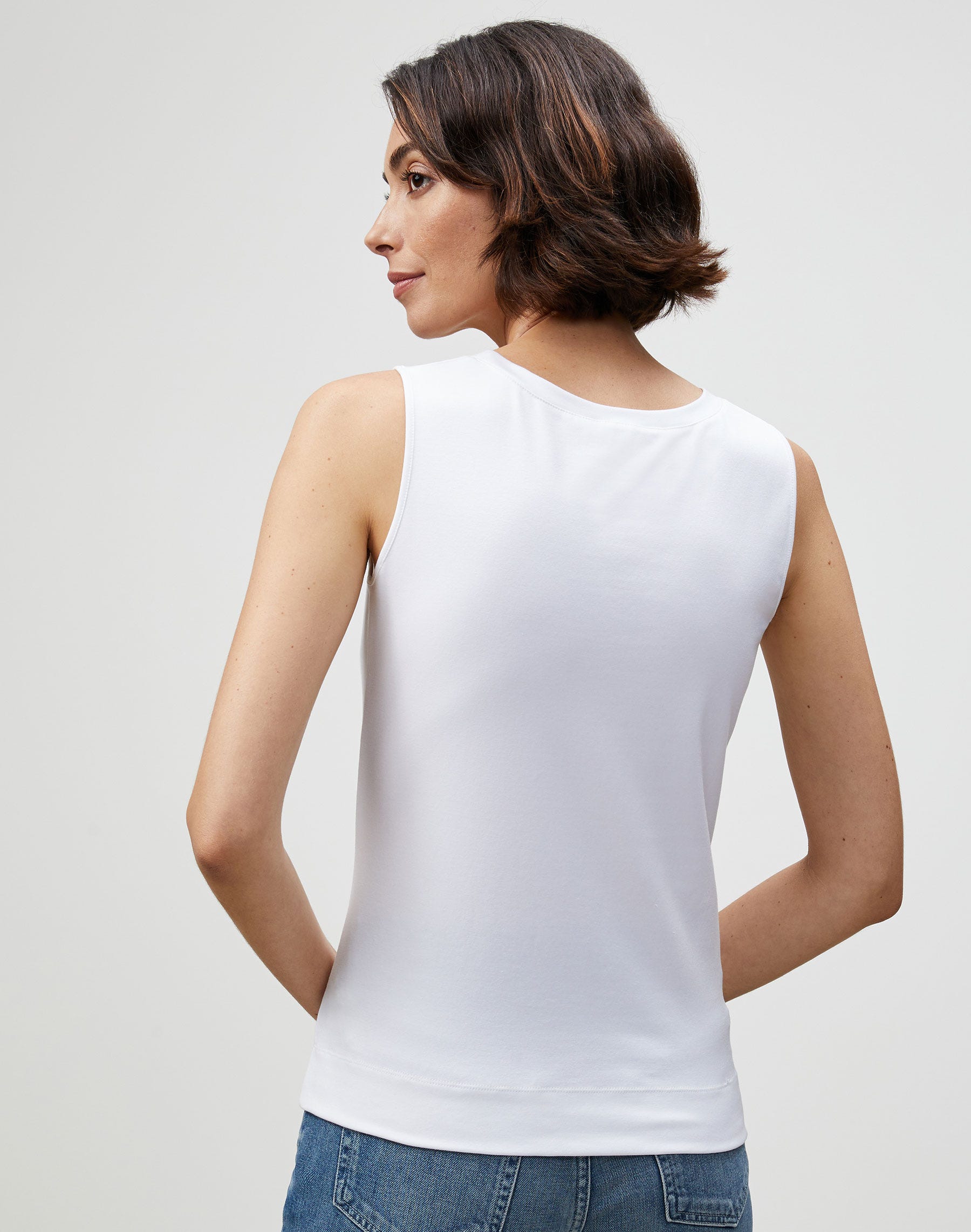 Plus-Size Cotton Rib Scoop Neck Tank