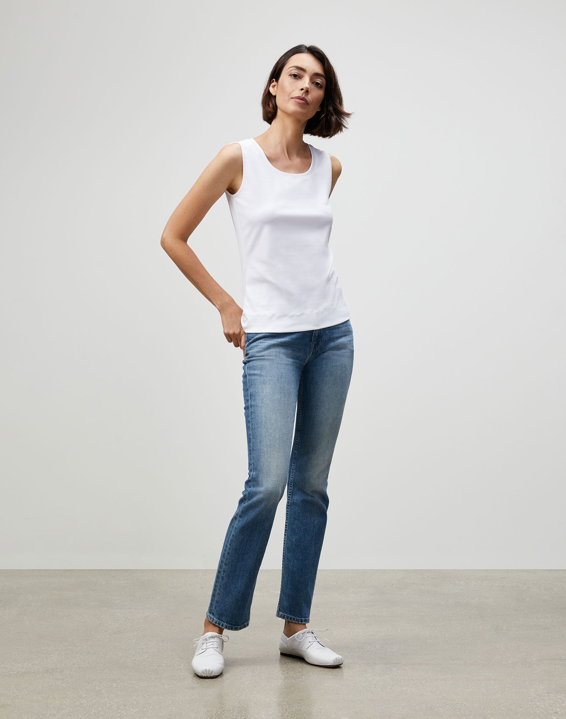 Plus-Size Cotton Rib Scoop Neck Tank
