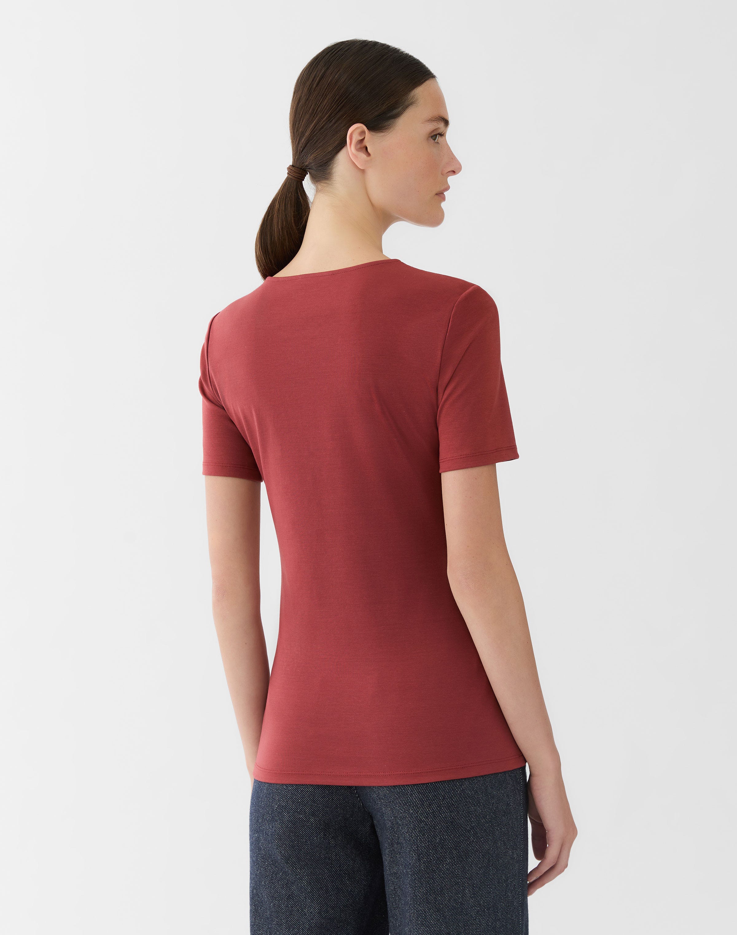 Plus-Size Cotton Rib Crewneck T-Shirt