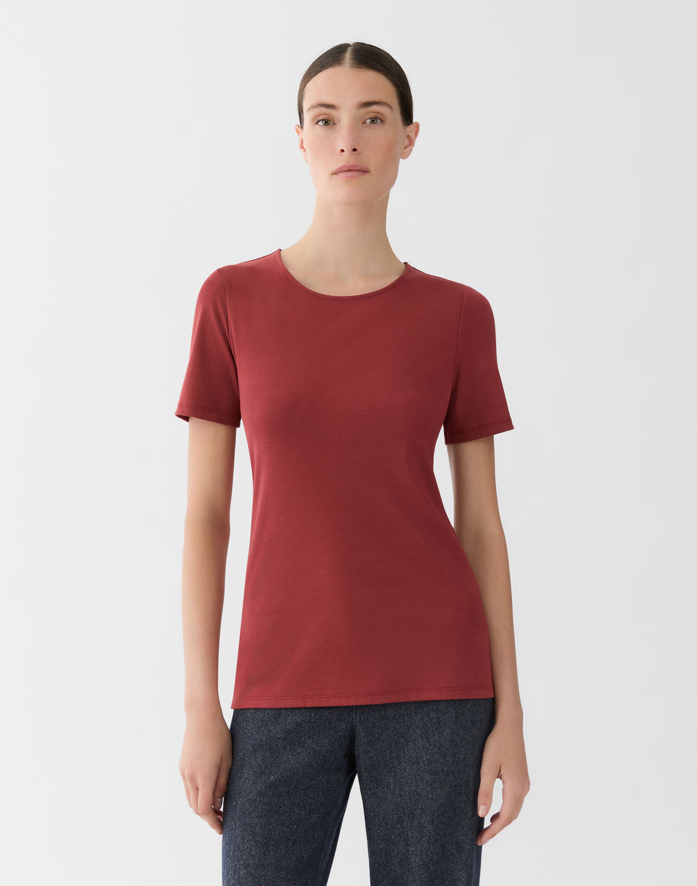 Plus-Size Cotton Rib Crewneck T-Shirt