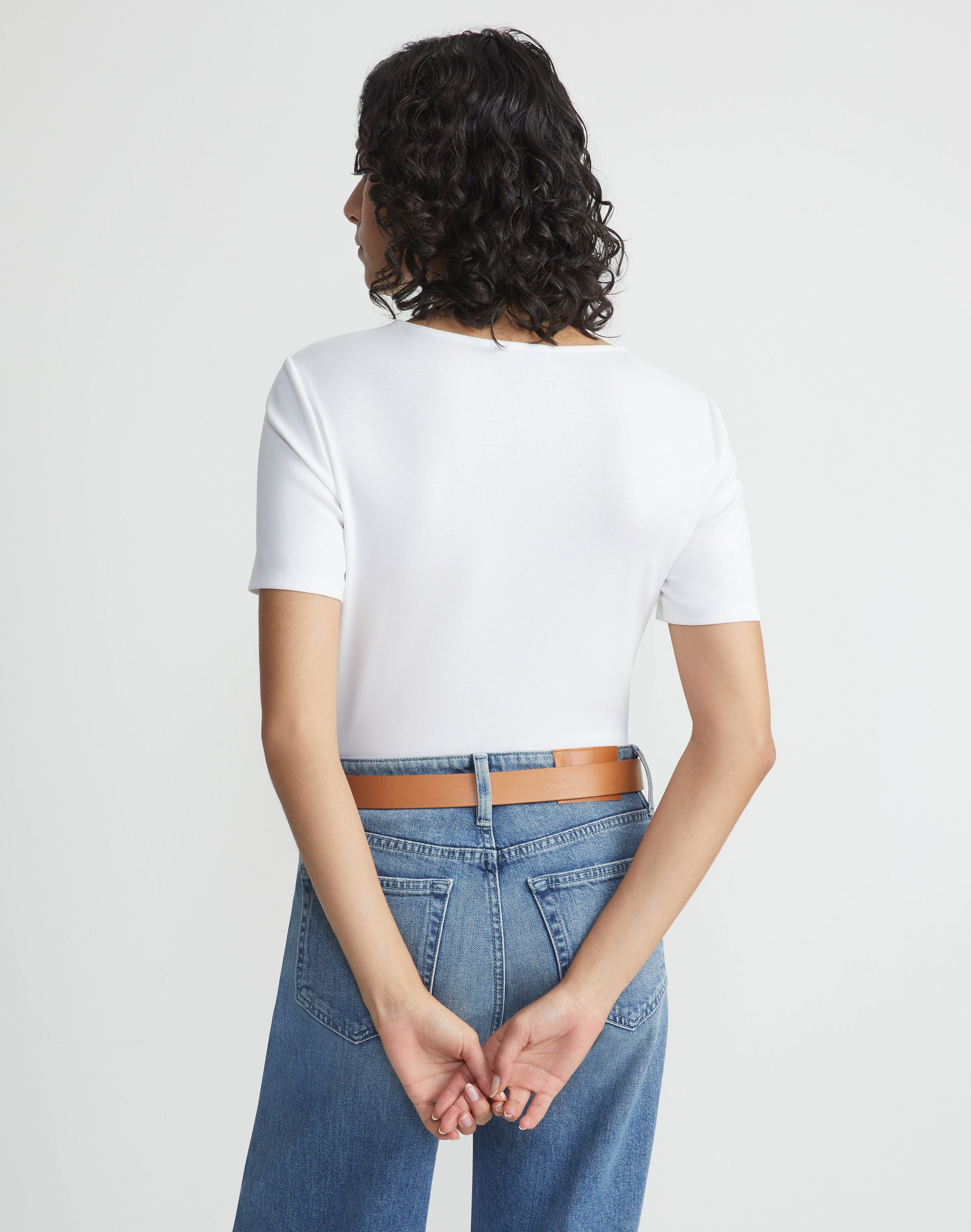 Cotton Rib Crewneck T-Shirt