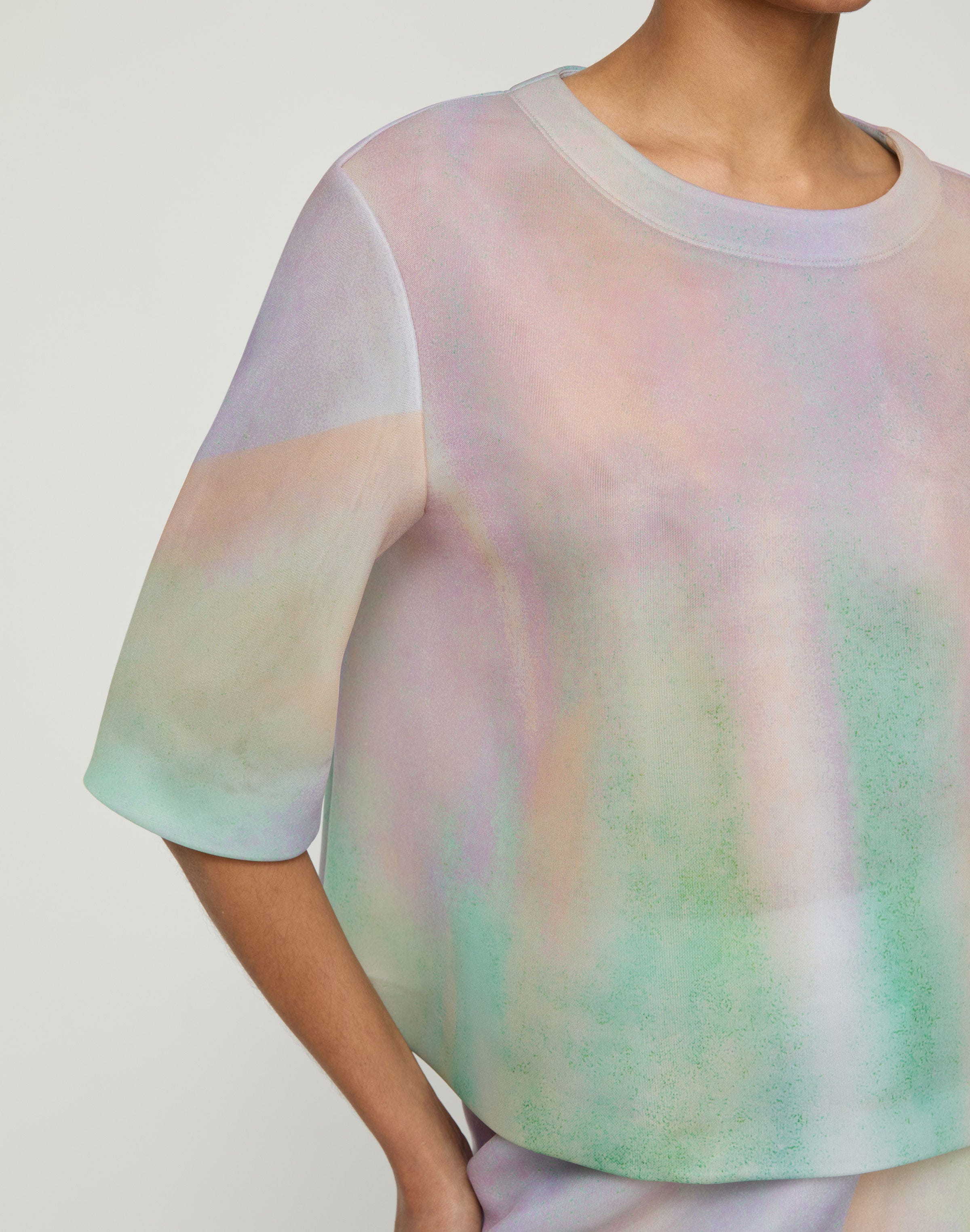 Aurora Print Neoprene T-Shirt