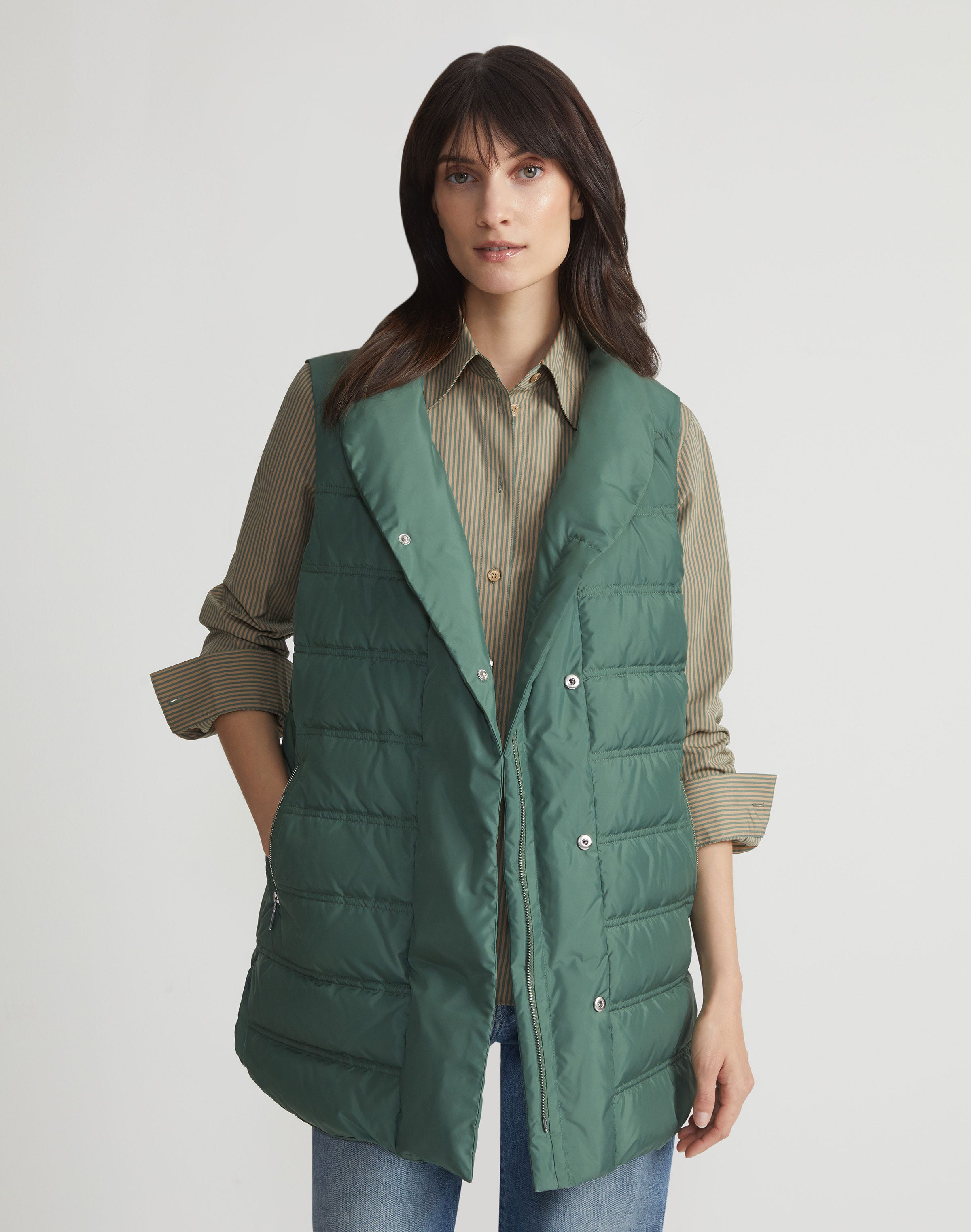Petite Recycled Tech Reversible Down Vest