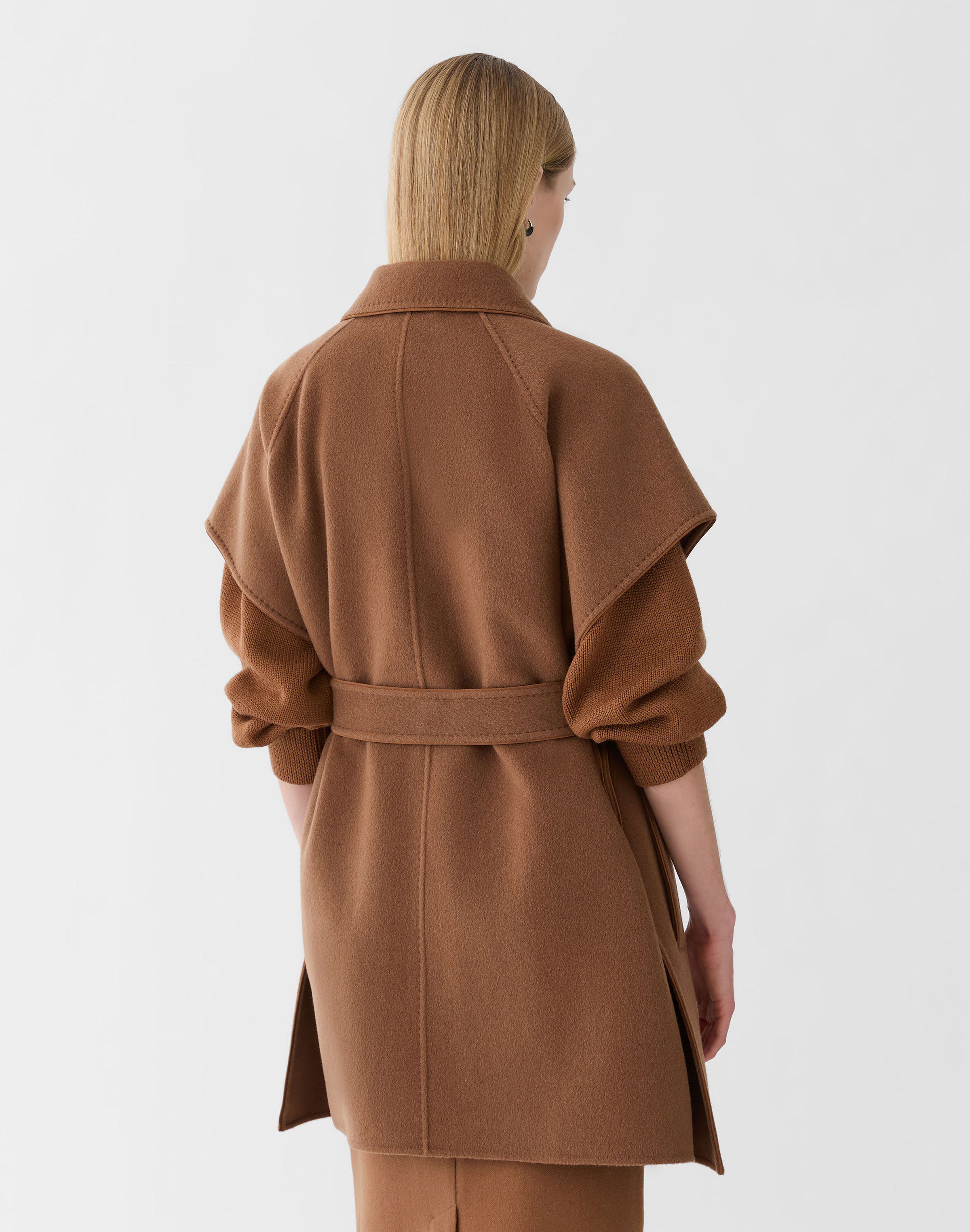 Cashmere Double Face Belted Trench Poncho