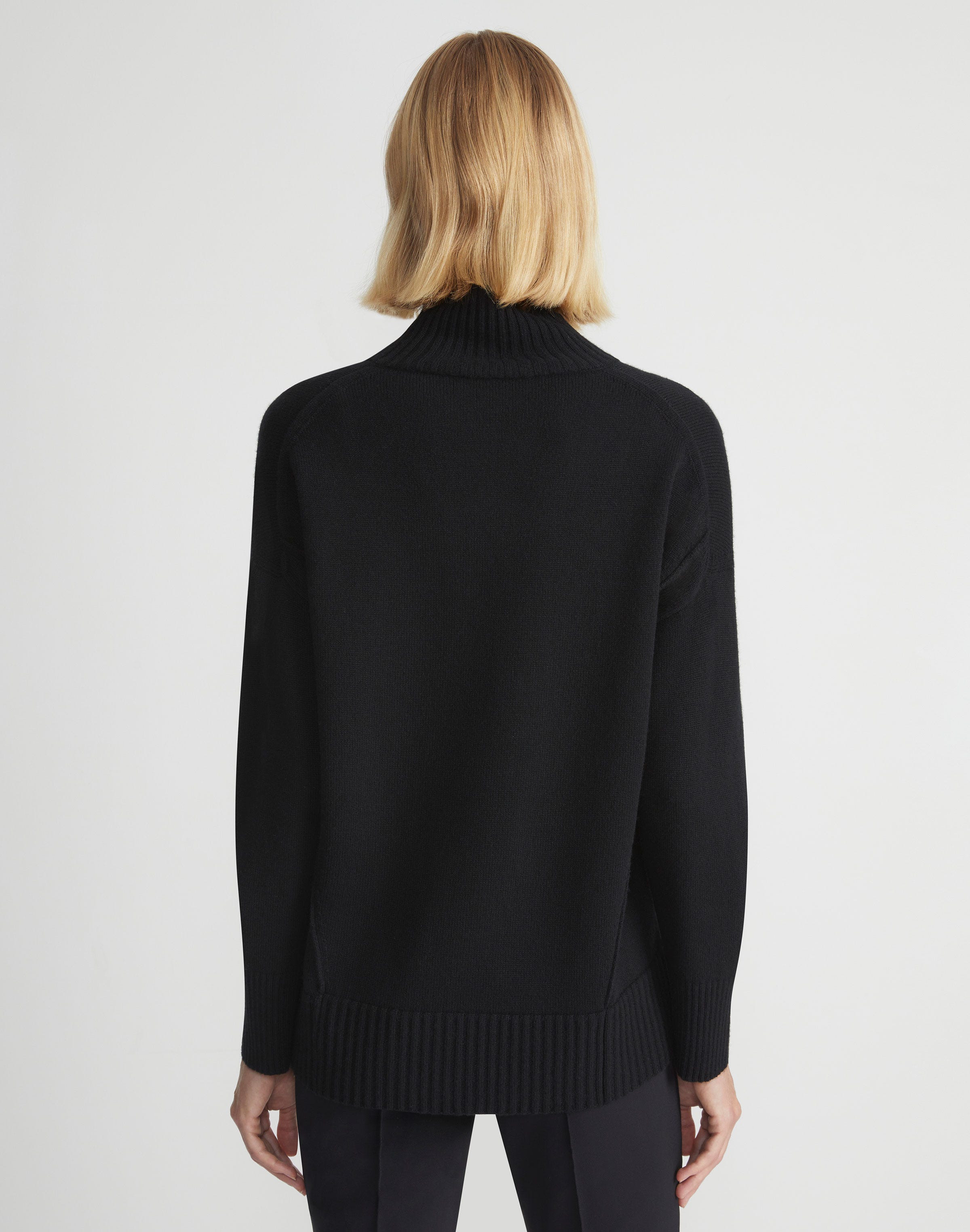 Plus-Size Cashmere Stand Collar Sweater