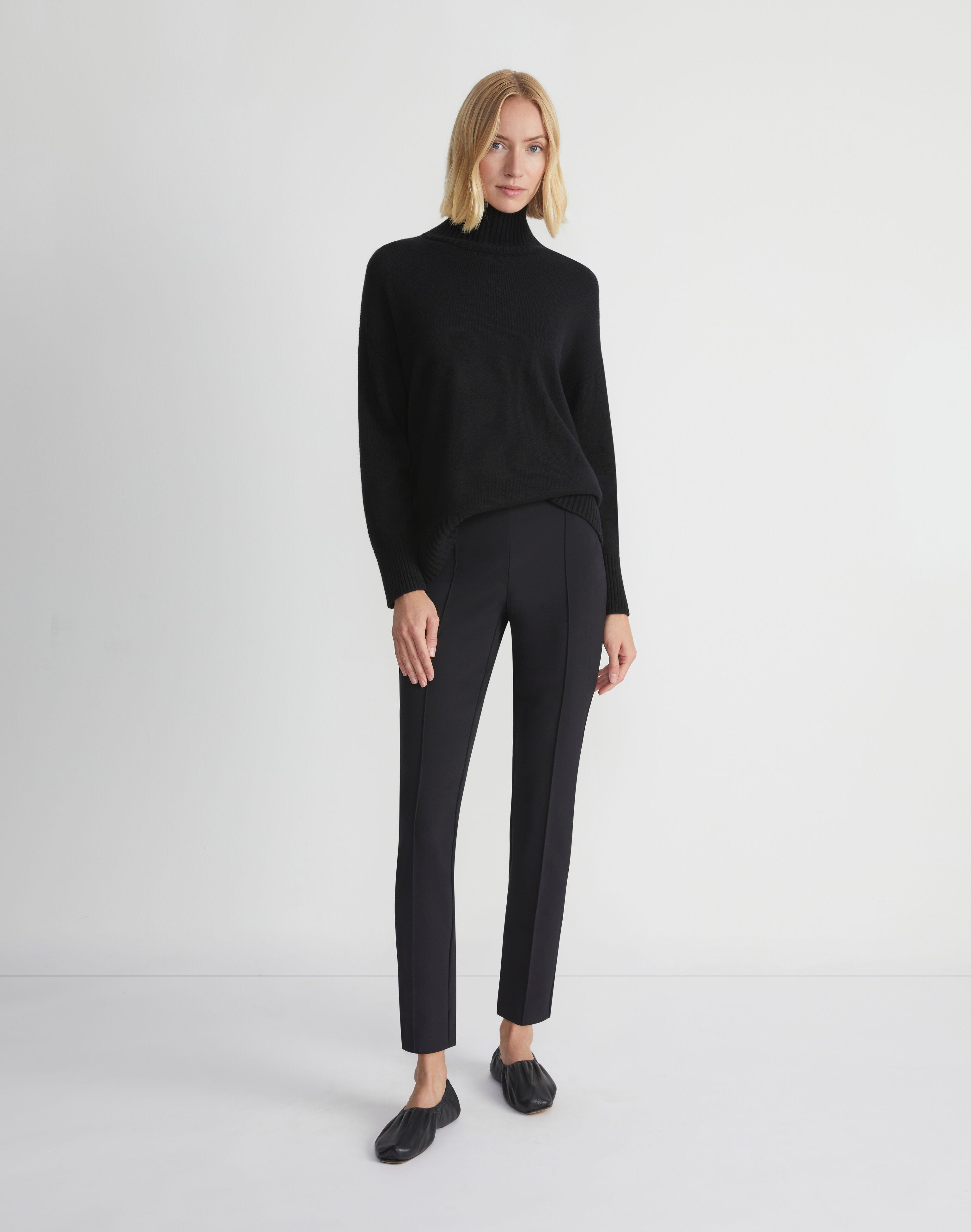 Plus-Size Cashmere Stand Collar Sweater