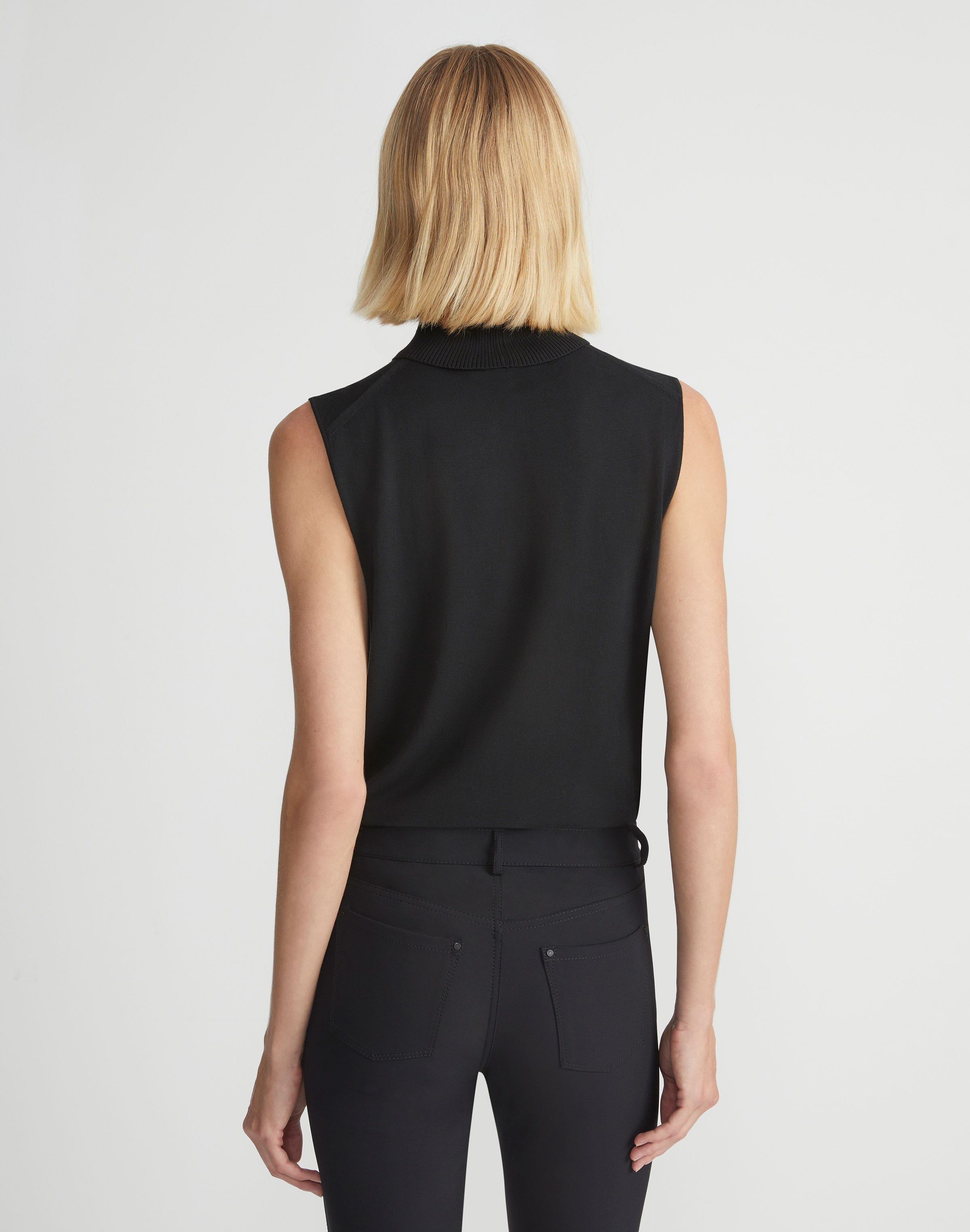Plus-Size Responsible Matte Crepe Sleeveless Turtleneck