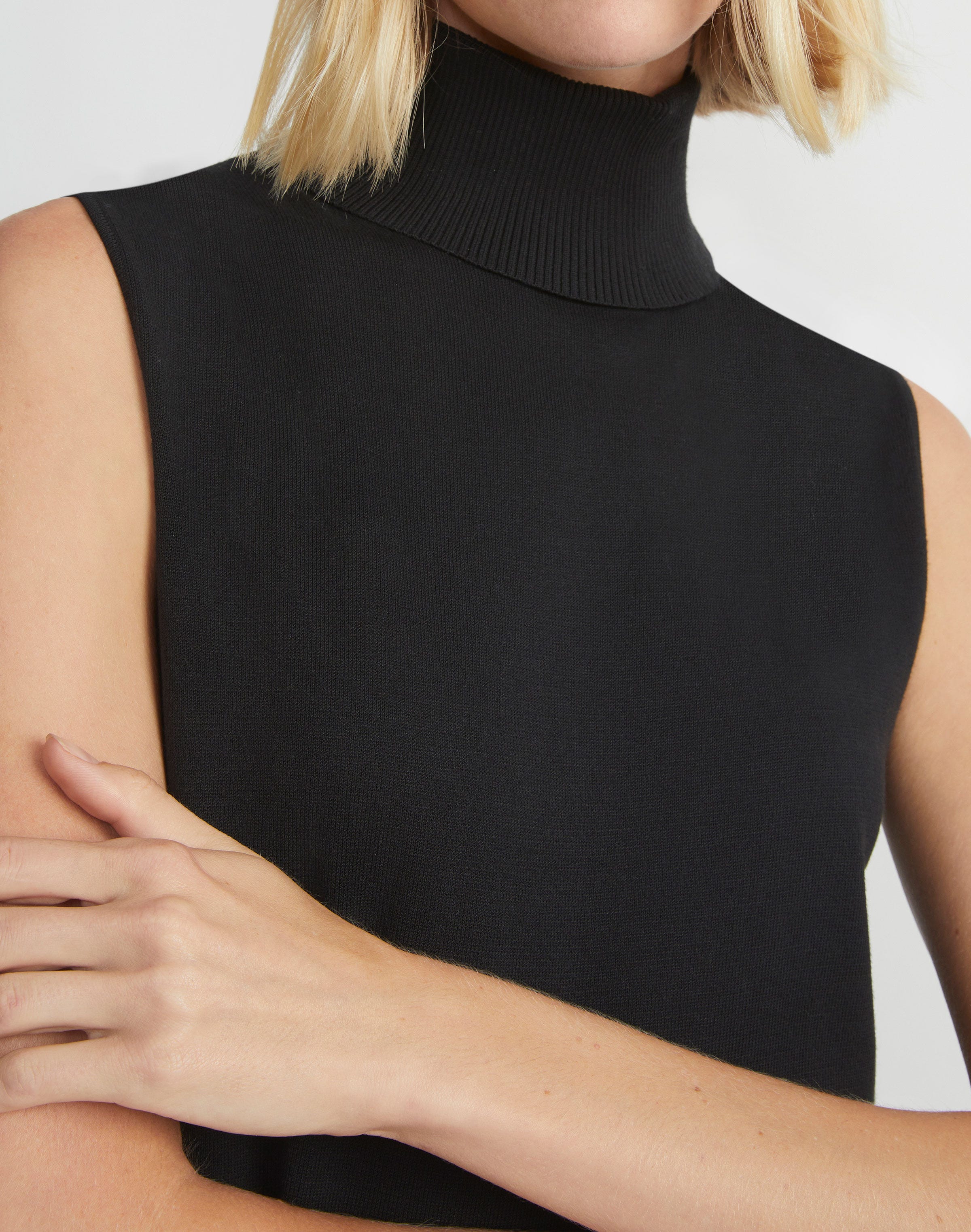 Plus-Size Responsible Matte Crepe Sleeveless Turtleneck