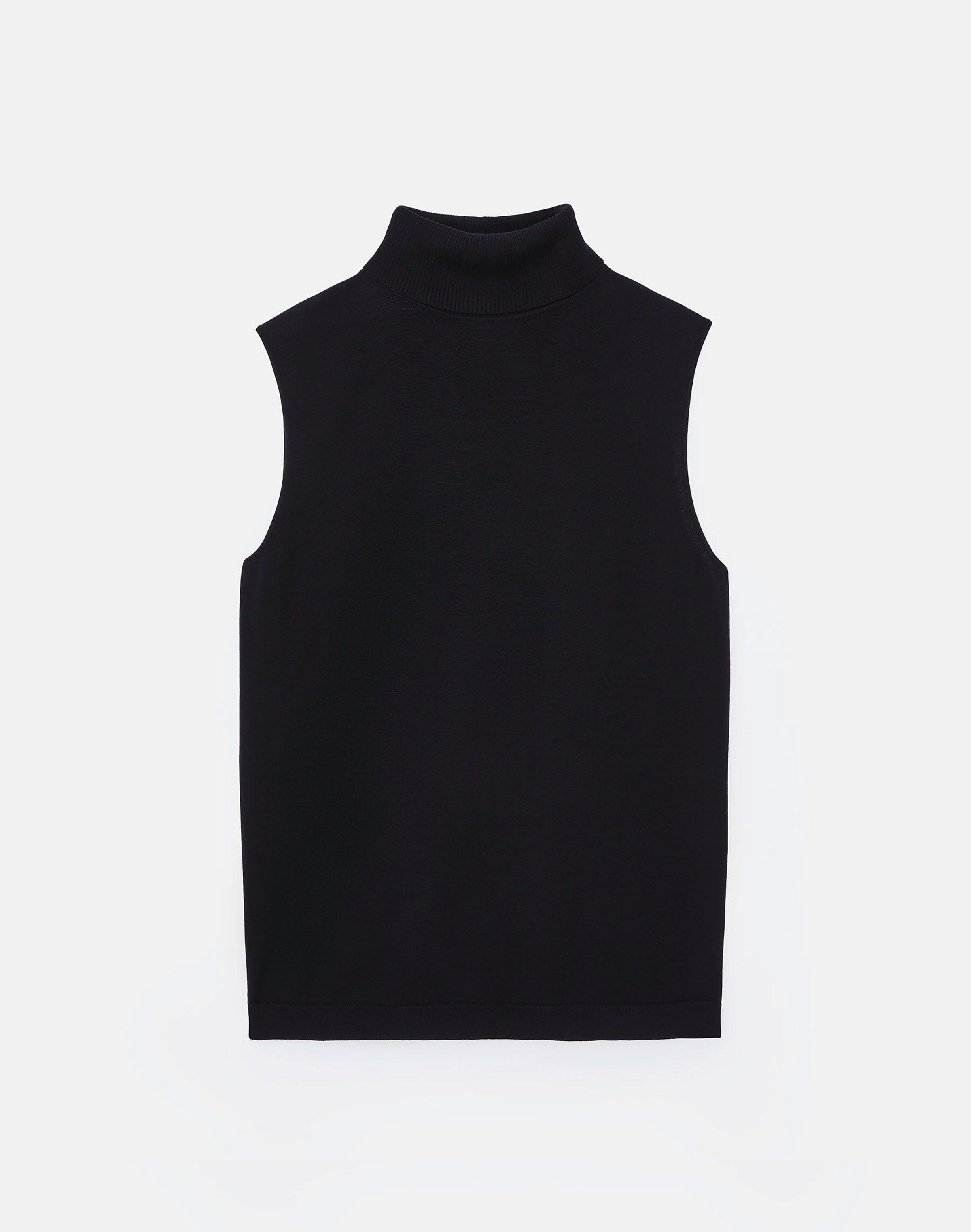 Plus-Size Responsible Matte Crepe Sleeveless Turtleneck
