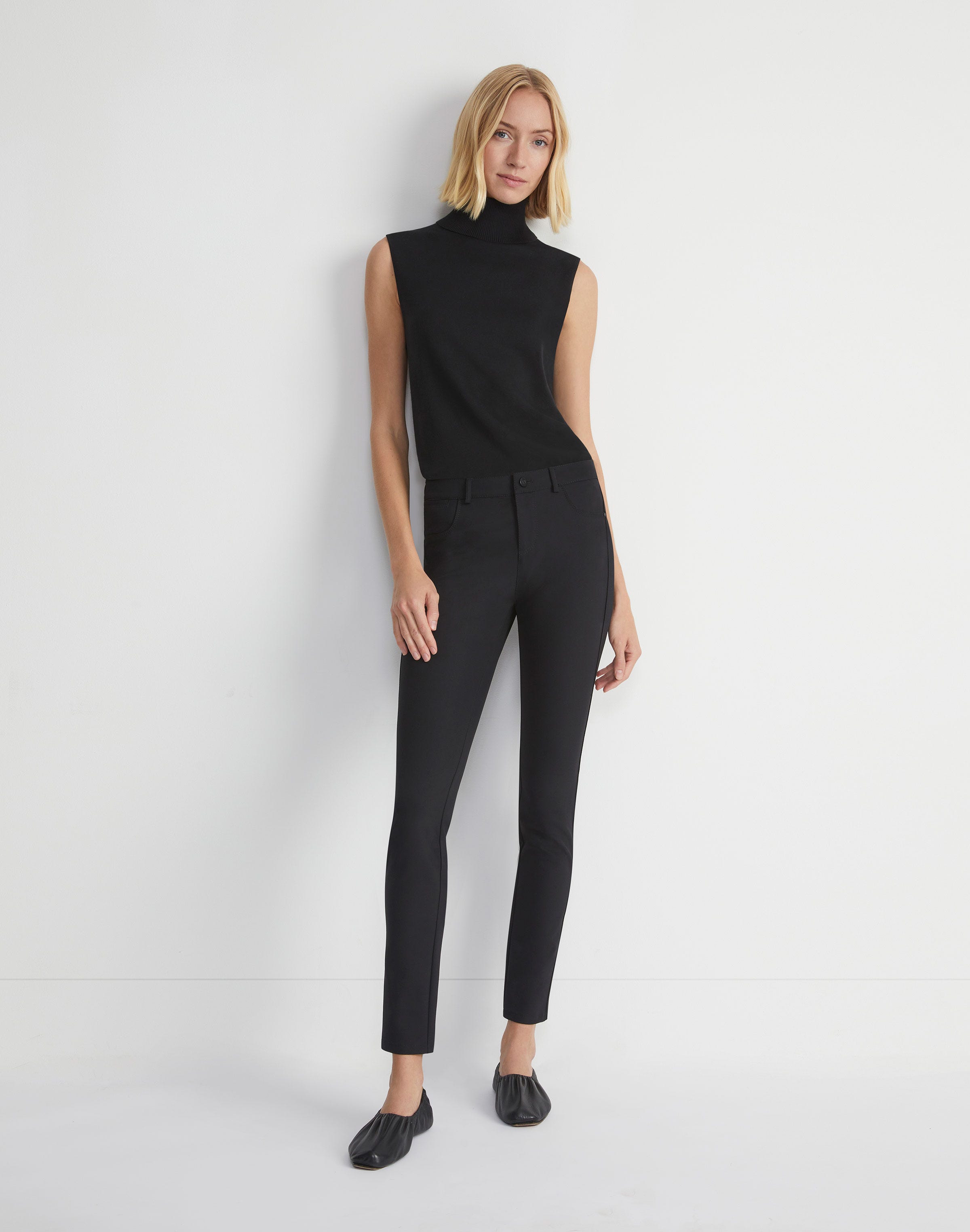 Plus-Size Responsible Matte Crepe Sleeveless Turtleneck