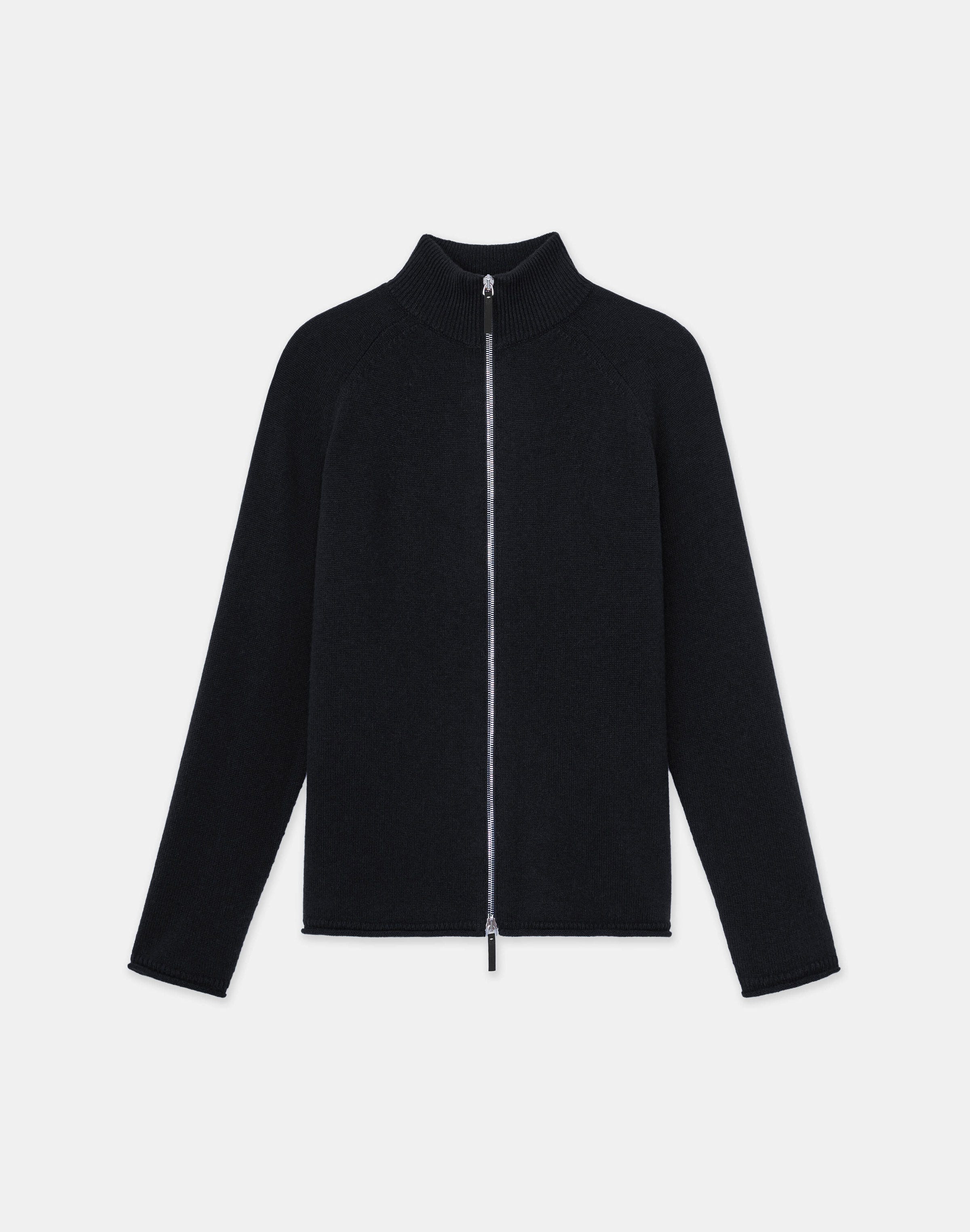 Cashmere Zip Front Cardigan