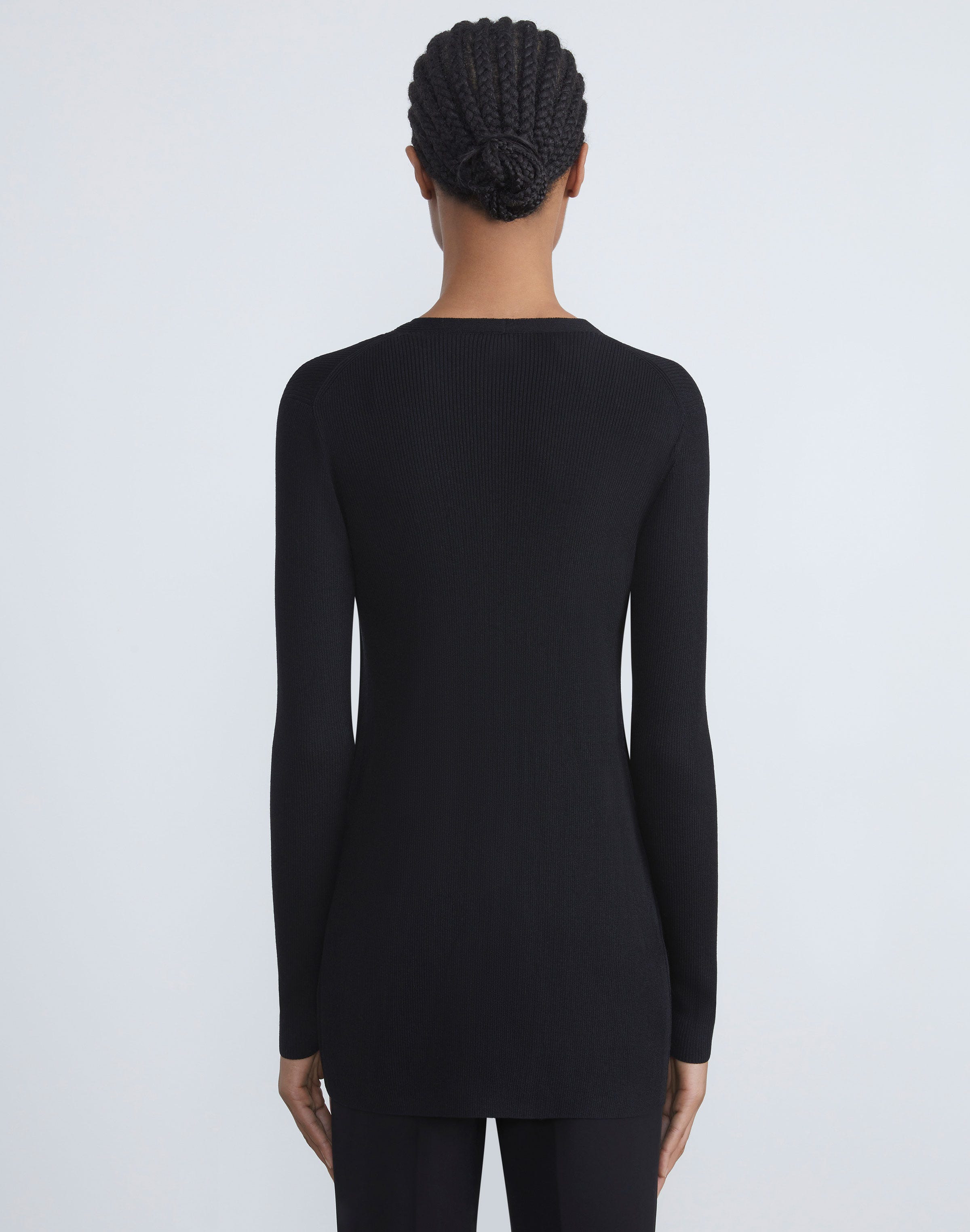 Petite Finespun Voile Ribbed Long Cardigan