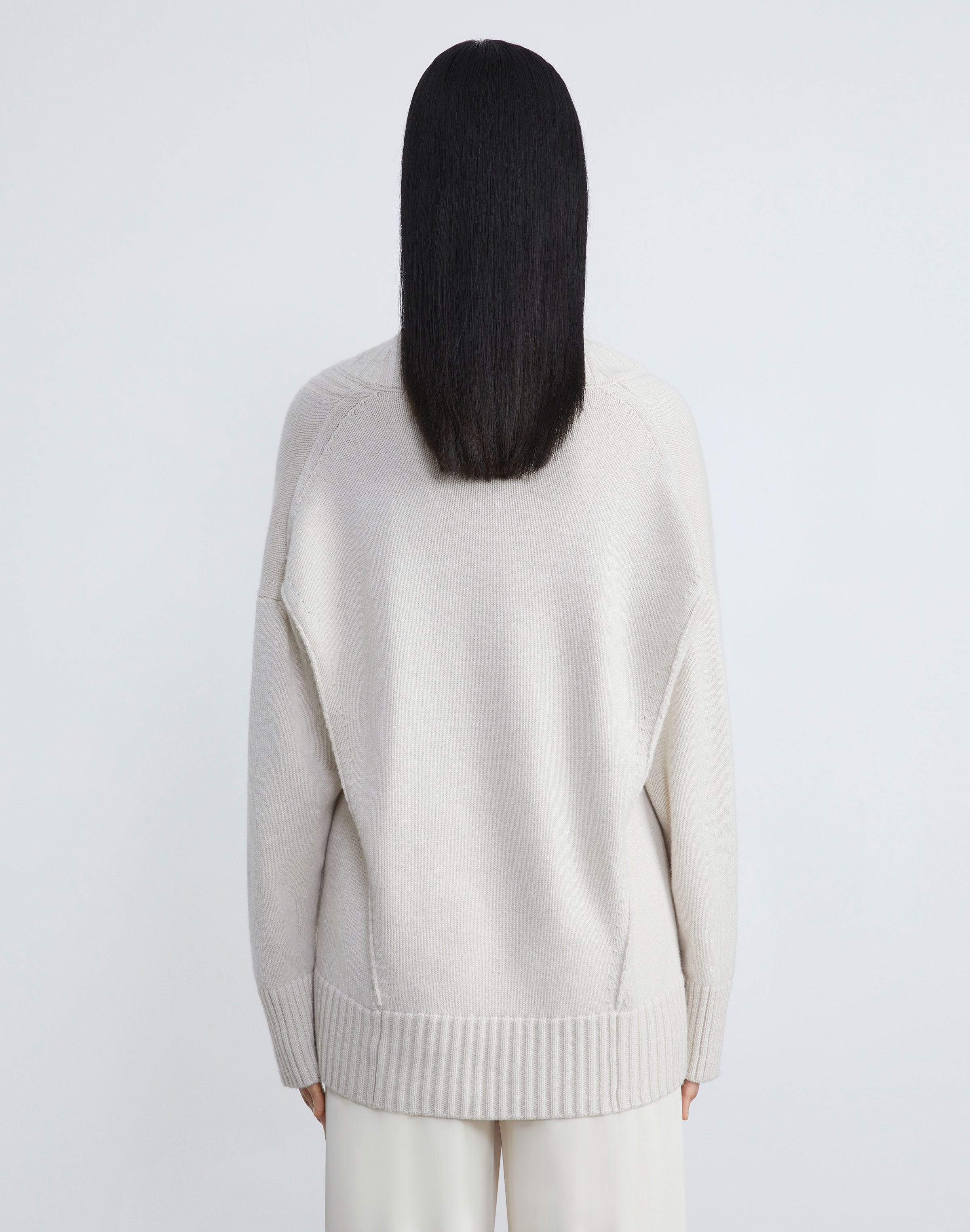 Cashmere Ribbed V-Neck Sweater