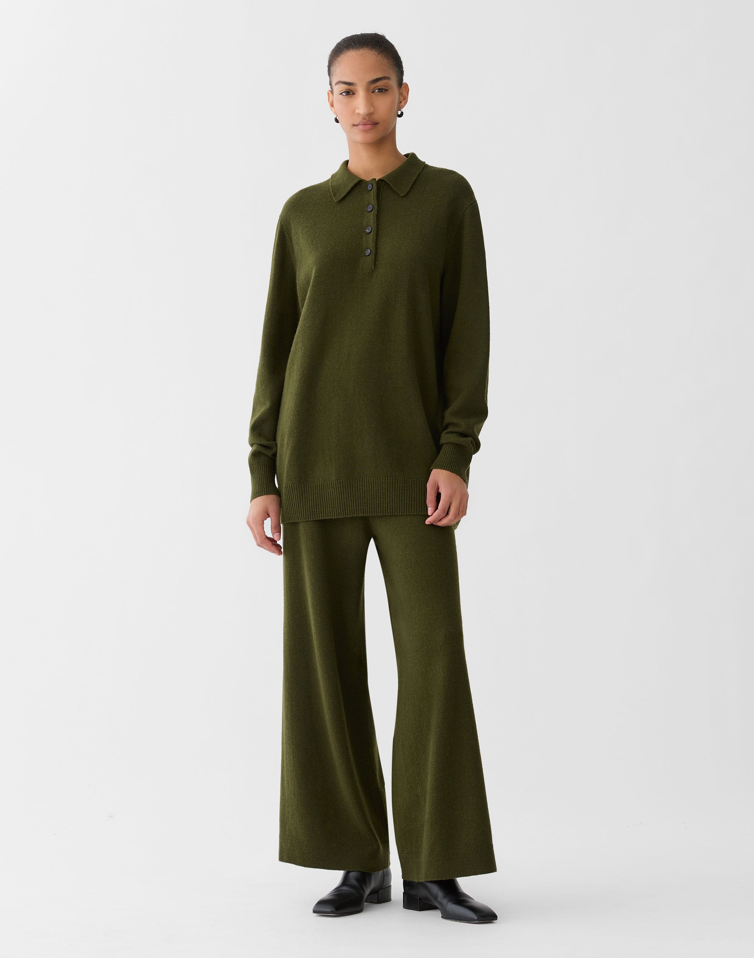 Responsible Wool-Cashmere Wide Leg Pant