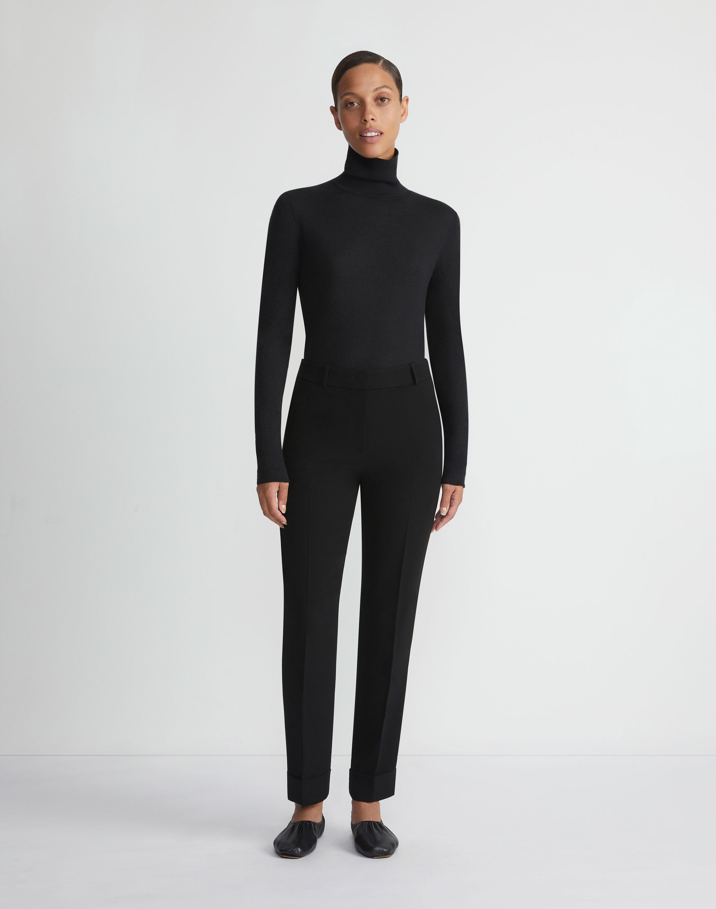 Fine Gauge Cashmere Stand Collar Sweater