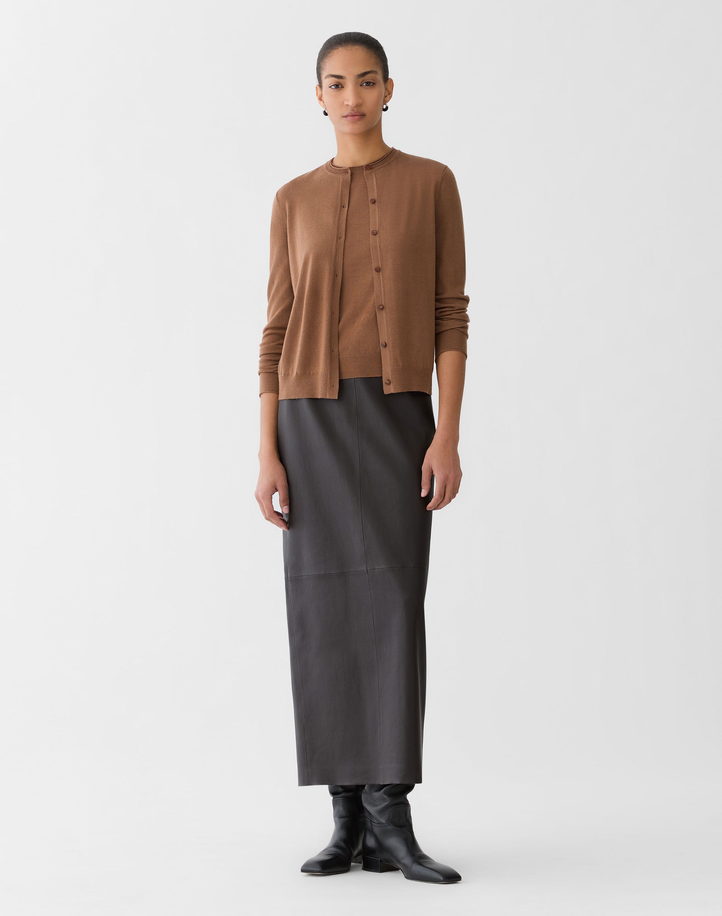 Fine Gauge Cashmere Crewneck Short Sleeve Sweater