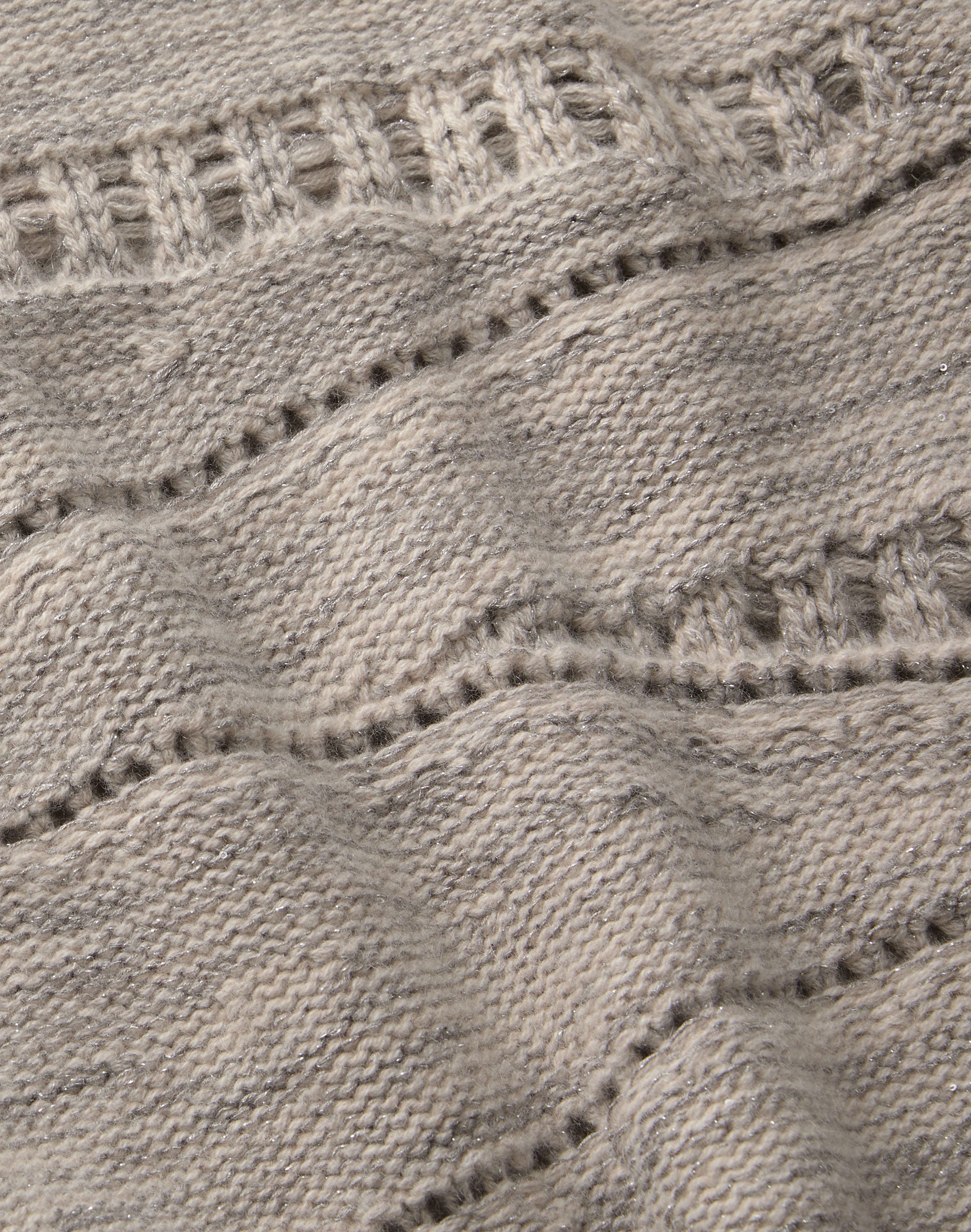 Cashmere-Sequin Silk Pointelle Asymmetric Sweater