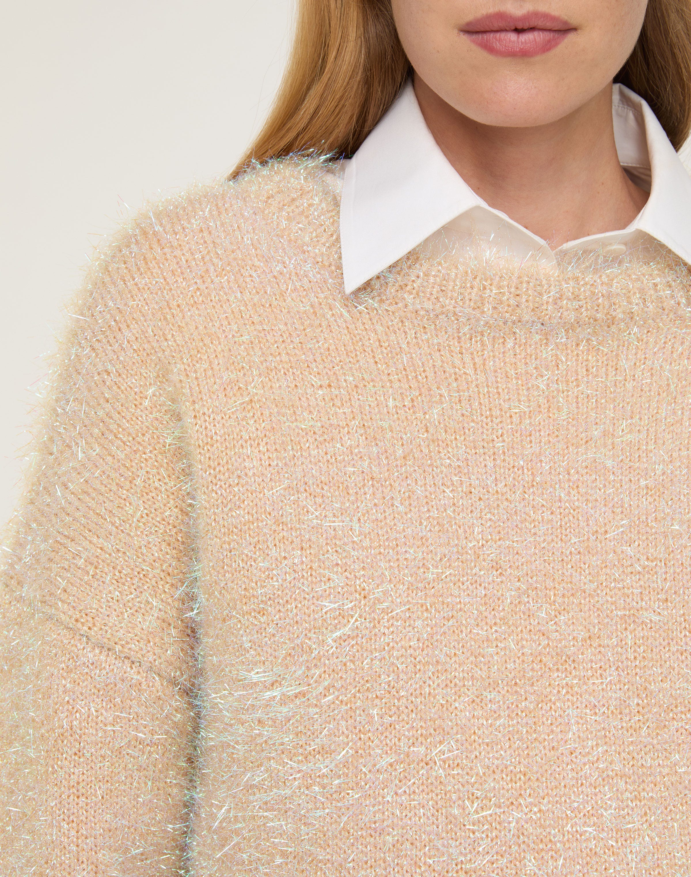 Iridescent Tinsel Fringe Sweater