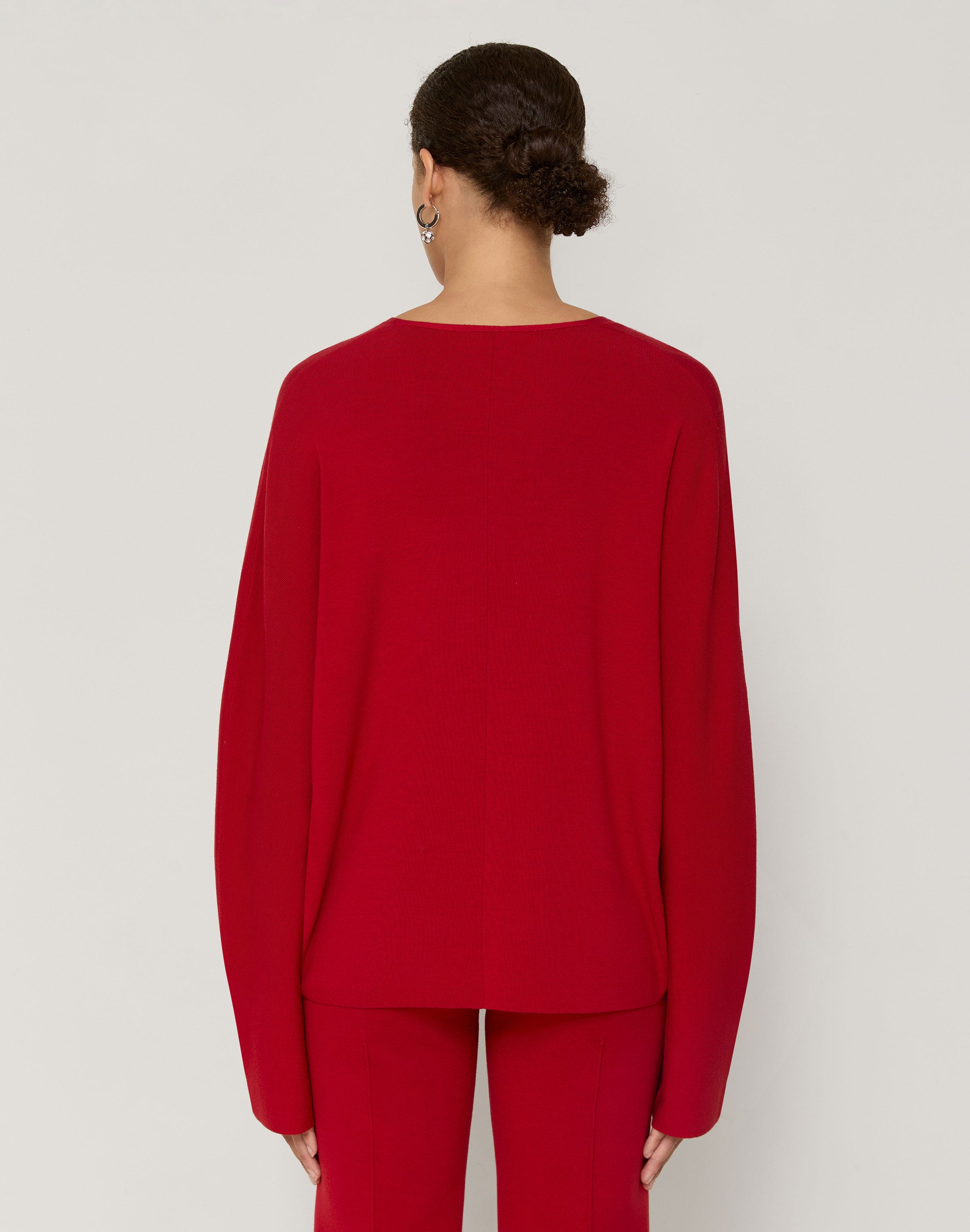 Plus-Size Responsible Matte Crepe Ribbed V-Neck Sweater