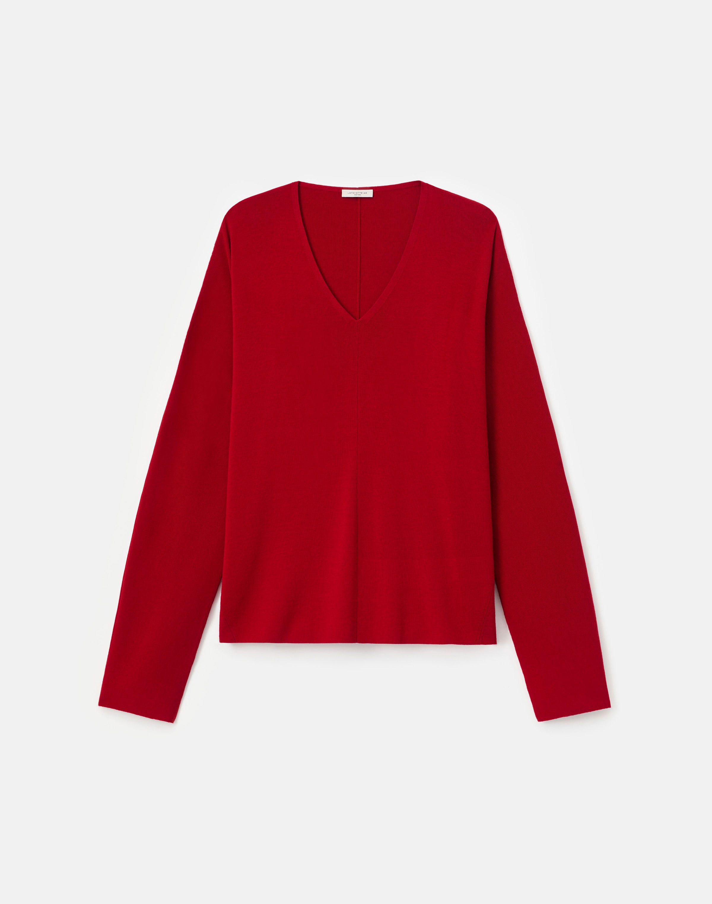 Plus-Size Responsible Matte Crepe Ribbed V-Neck Sweater