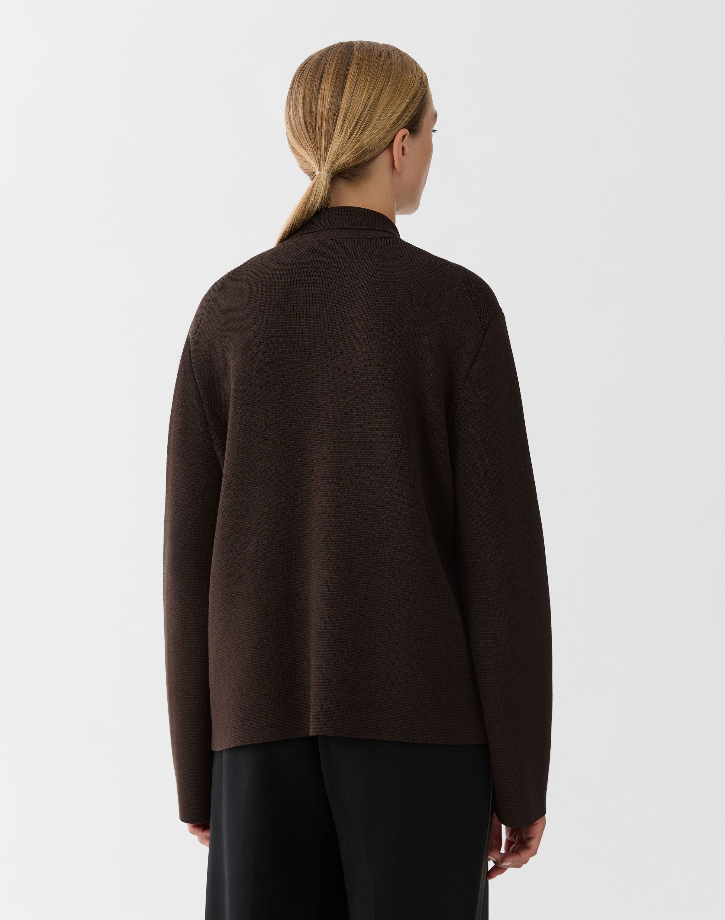 Responsible Matte Crepe Knit Shirt Jacket