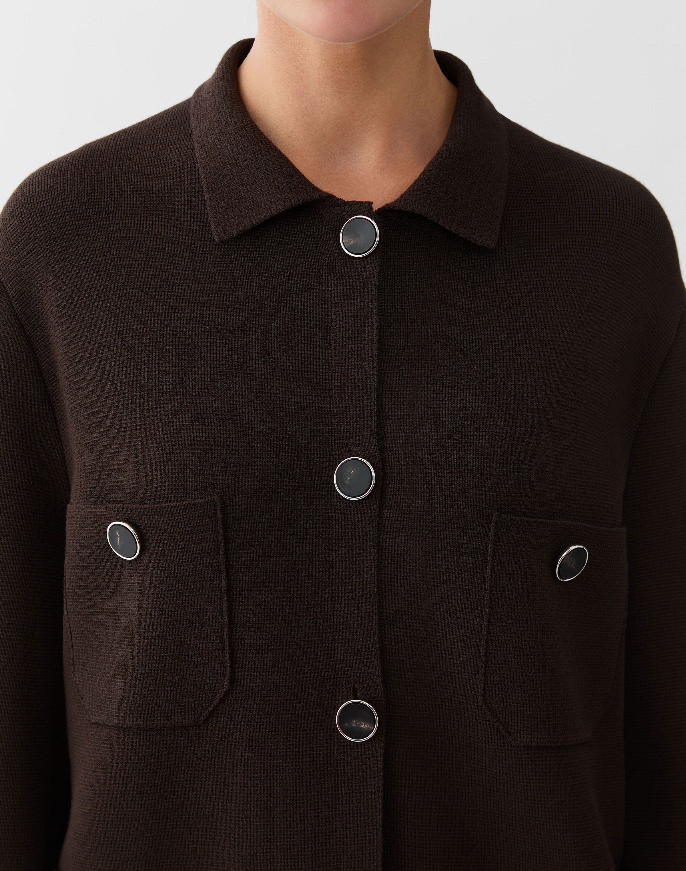 Responsible Matte Crepe Knit Shirt Jacket