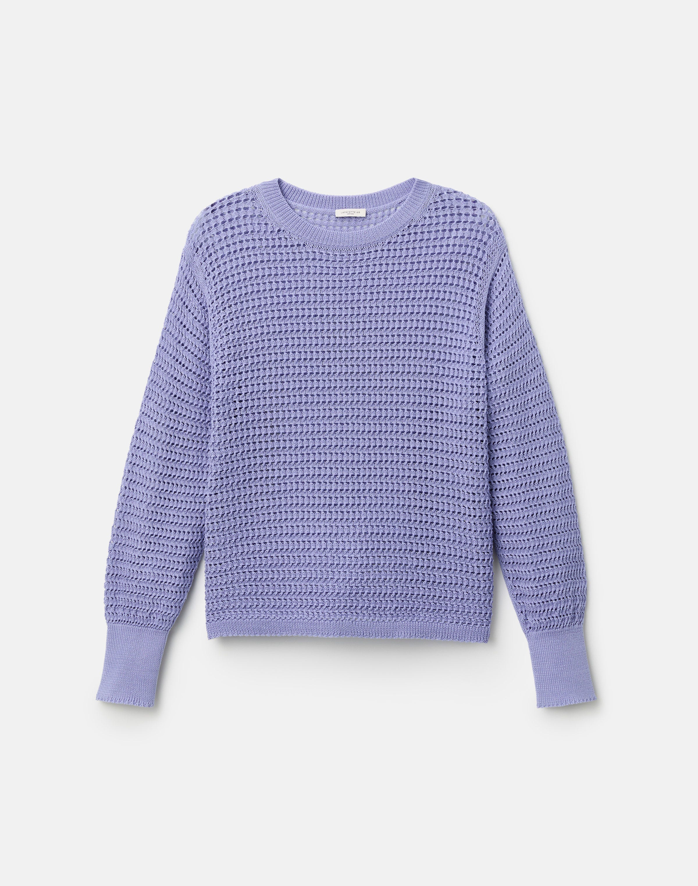 Petite Fine Cotton Rope Open Knit Sweater