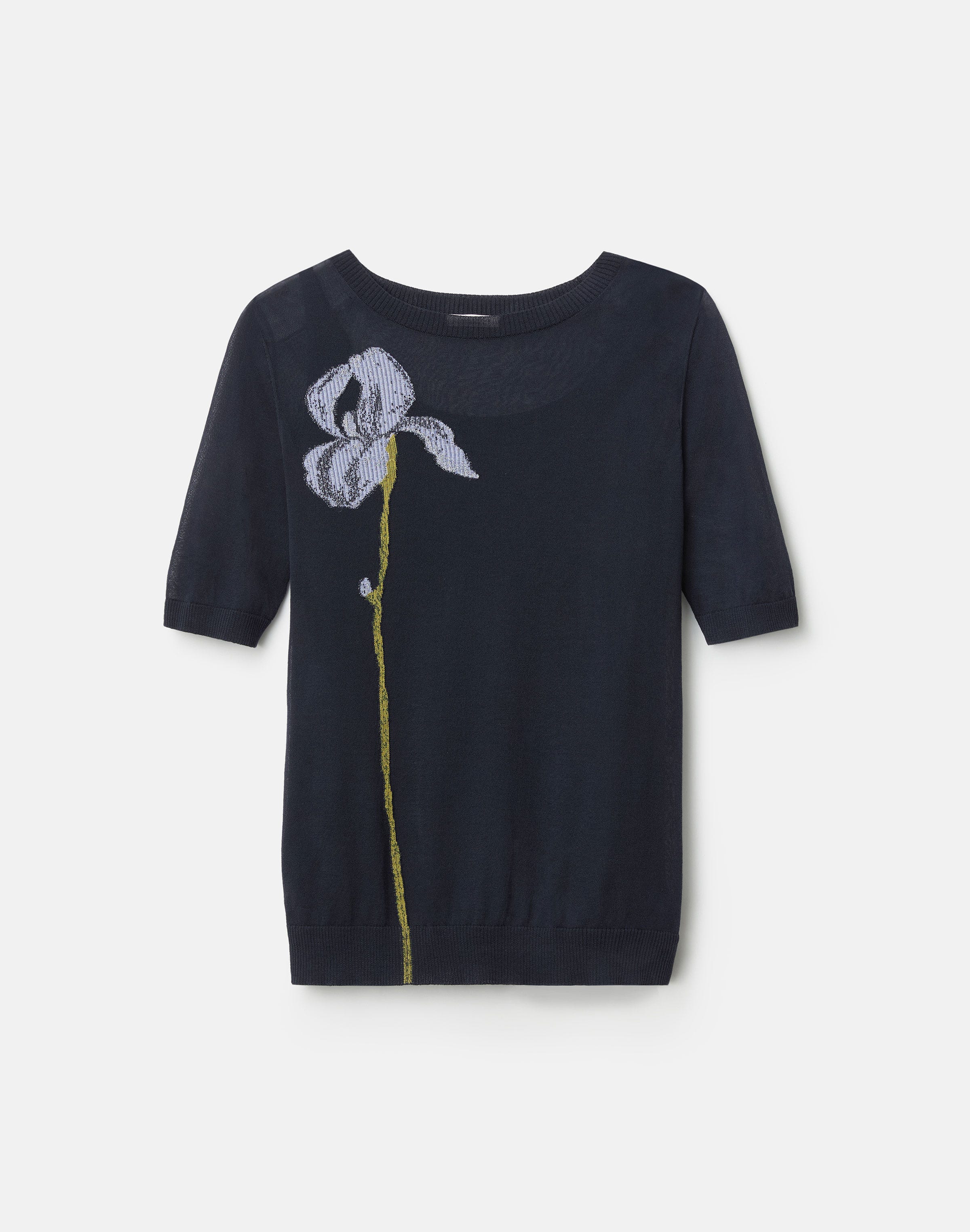 Plus-Size Finespun Voile Iris Intarsia Sweater &  Knit Tank