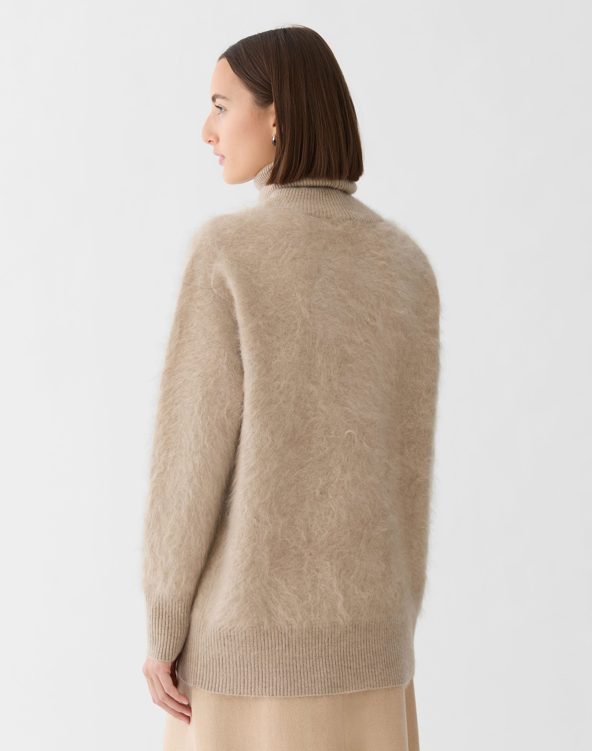 Brushed Cashmere Turtleneck Sweater