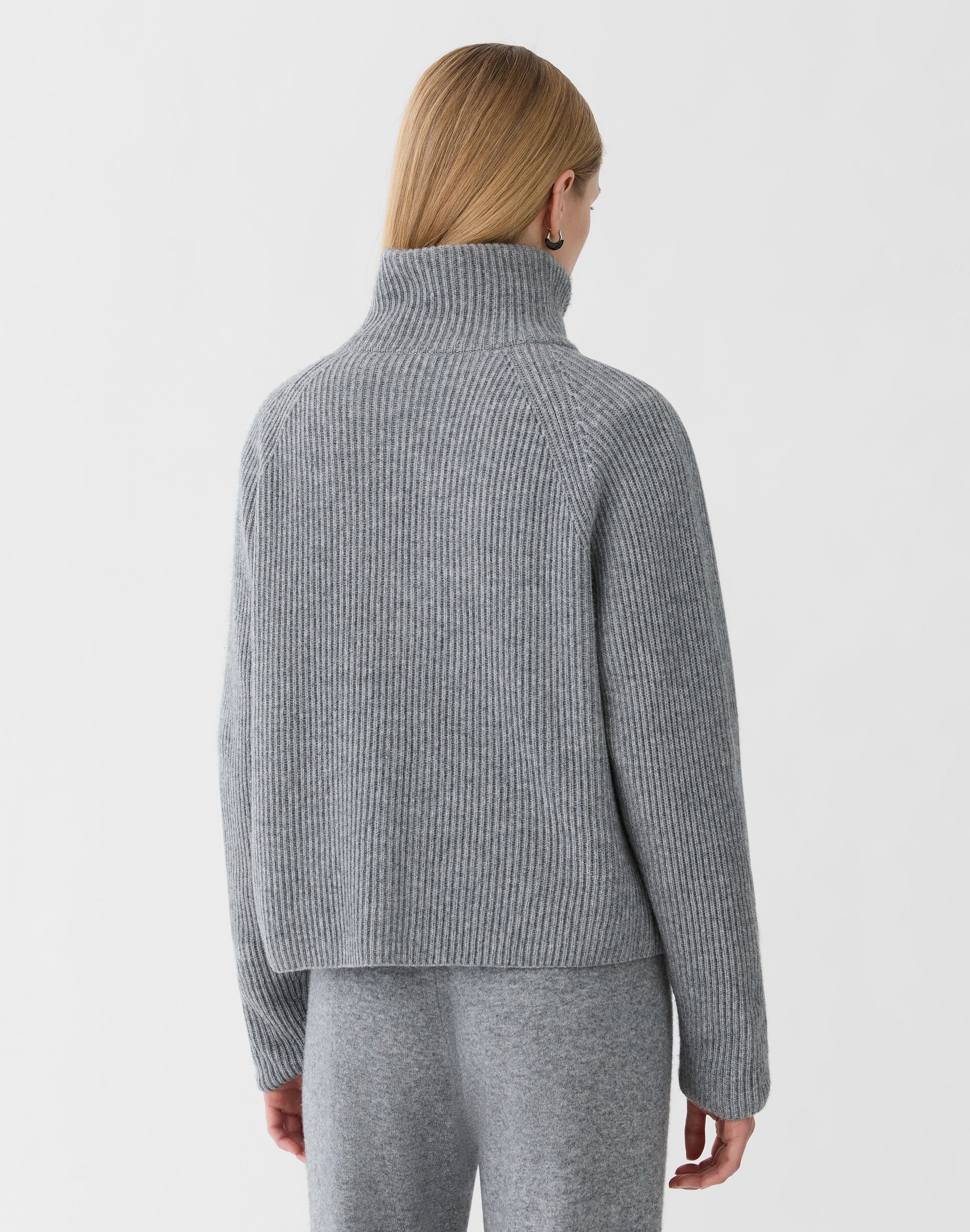Wool-Cashmere Fisherman's Rib Cardigan