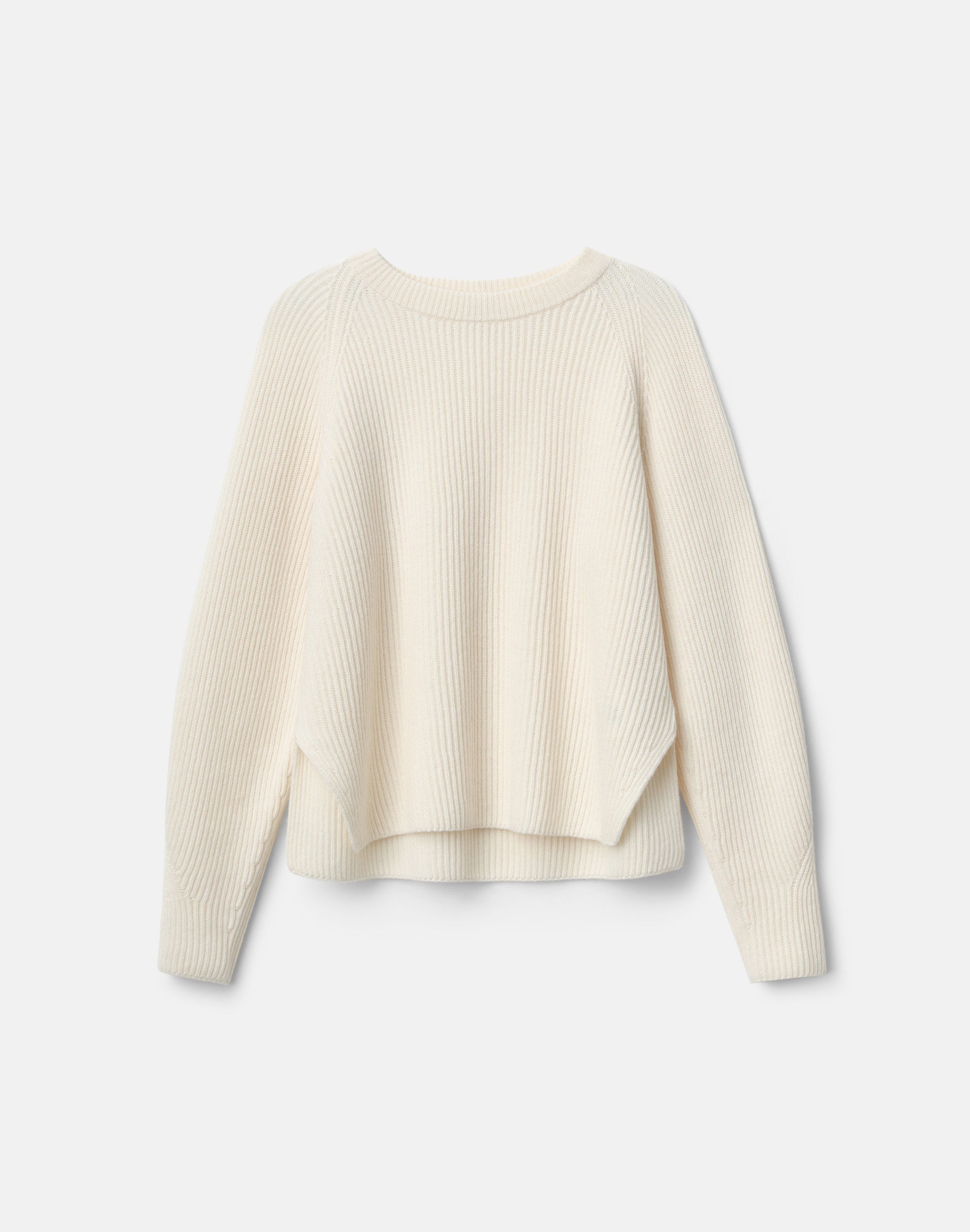 Wool-Cashmere Fisherman's Rib Crewneck Sweater