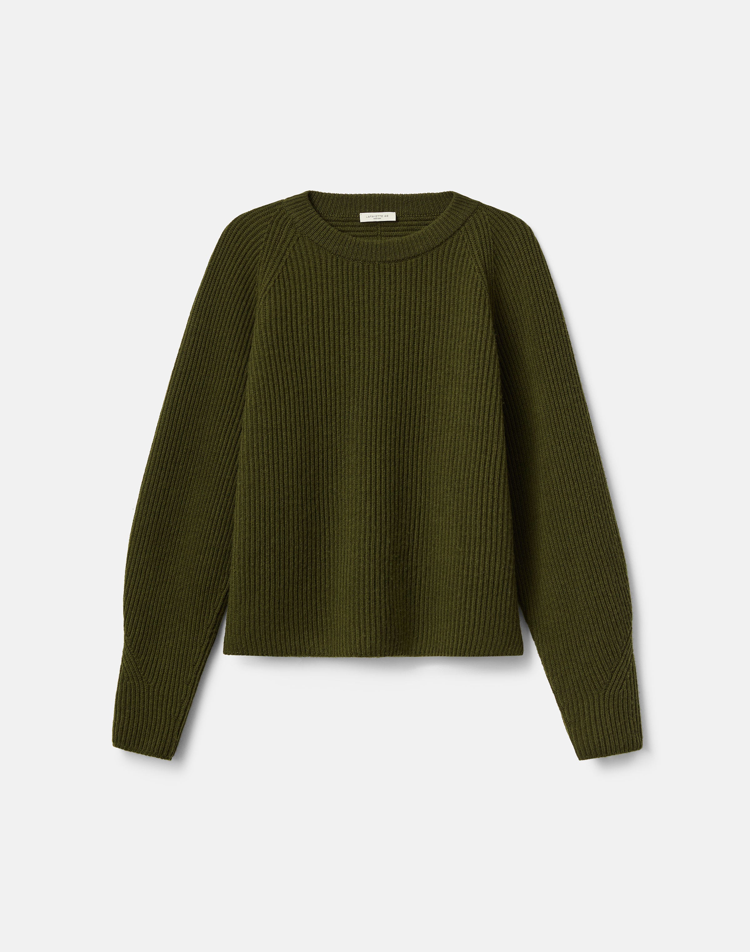 Plus-Size Wool-Cashmere Fisherman's Rib Crewneck Sweater