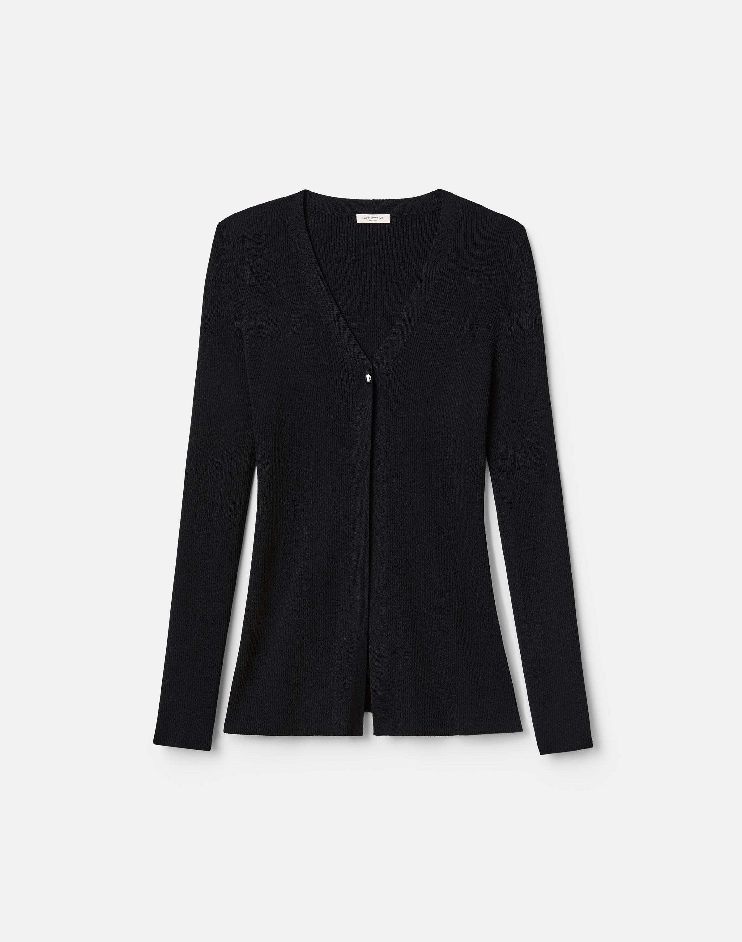 Responsible Matte Crepe Ribbed Cardigan