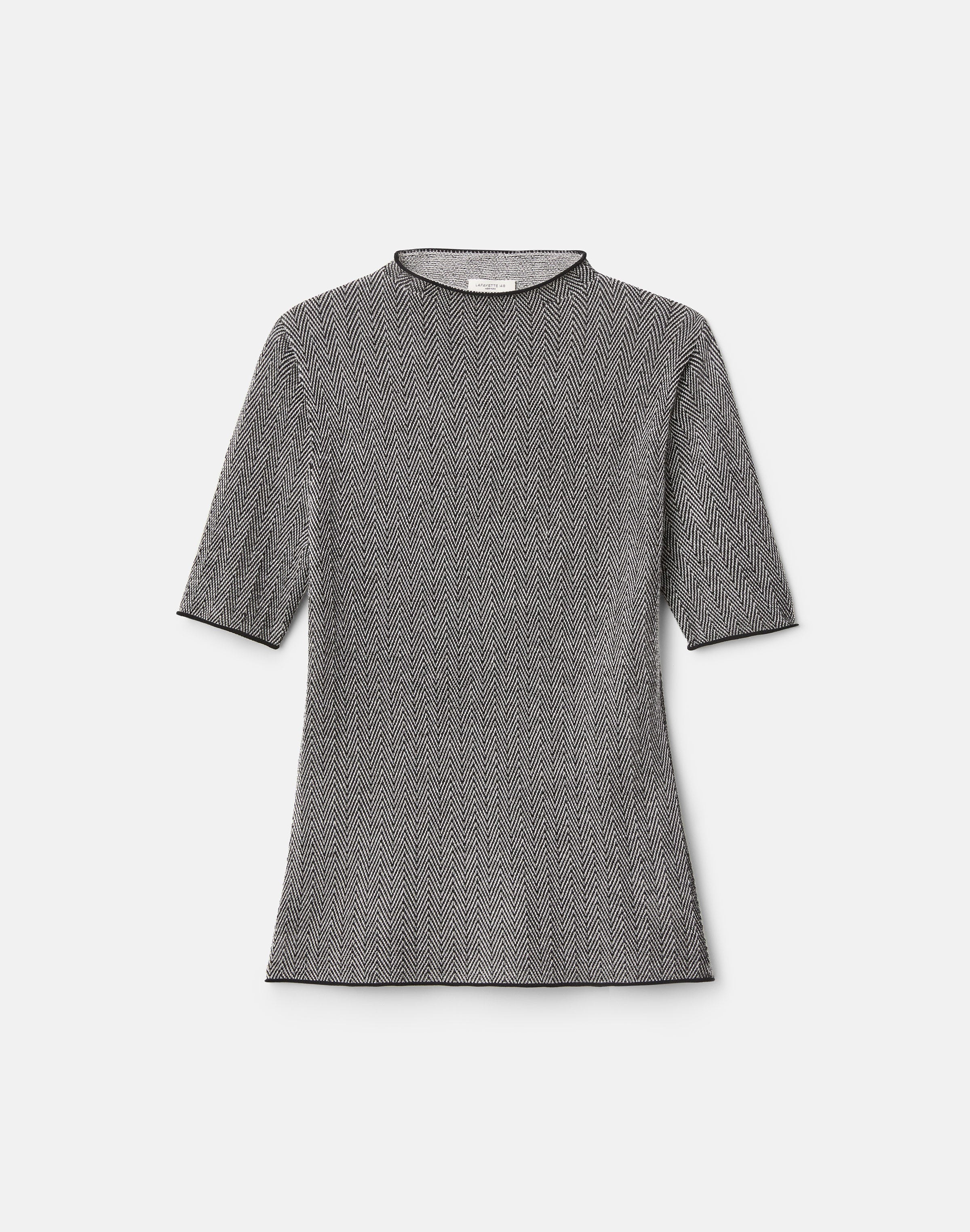 Petite Fine Cashmere Herringbone Jacquard Sweater
