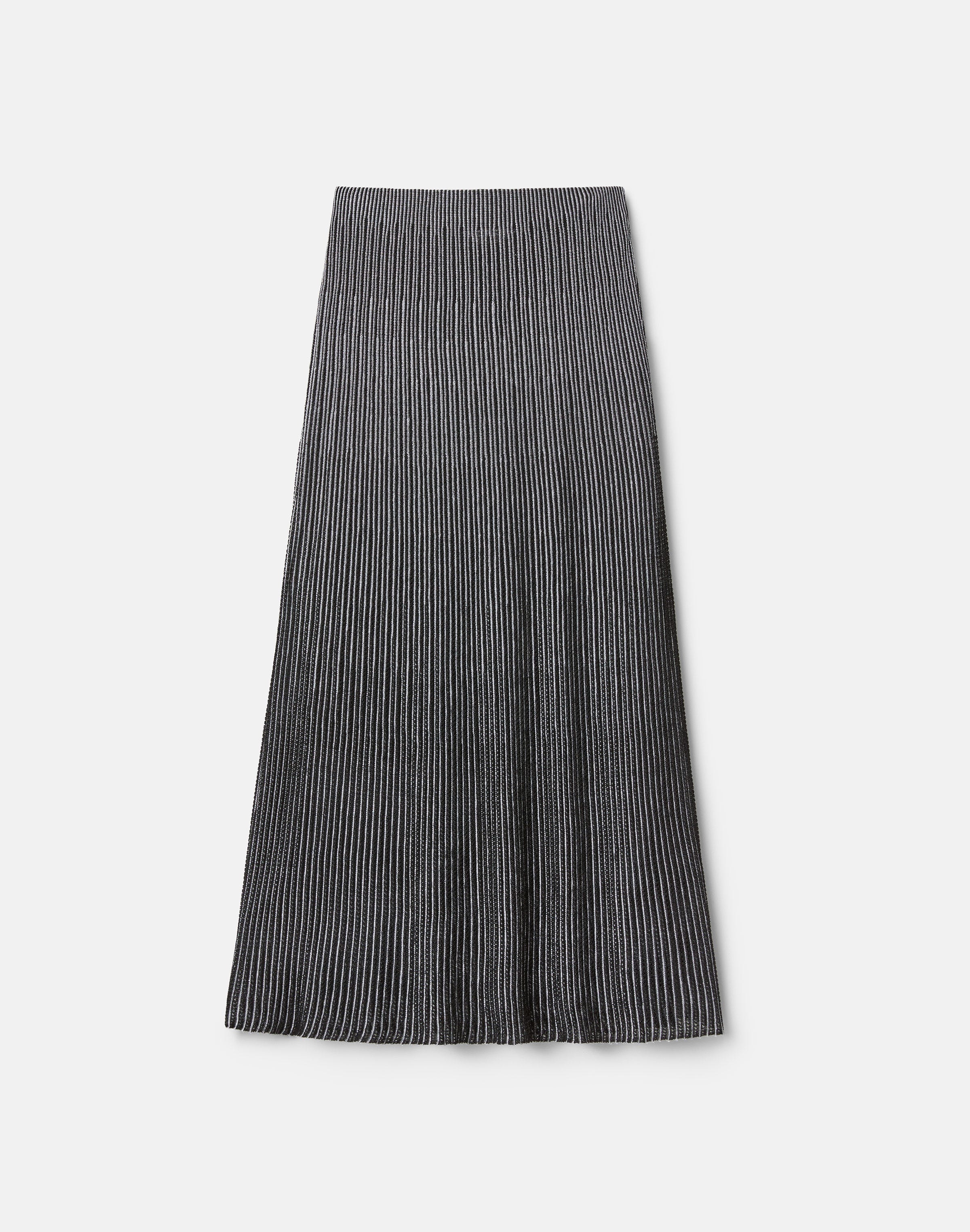 Metallic Shimmer Striped Knit Skirt