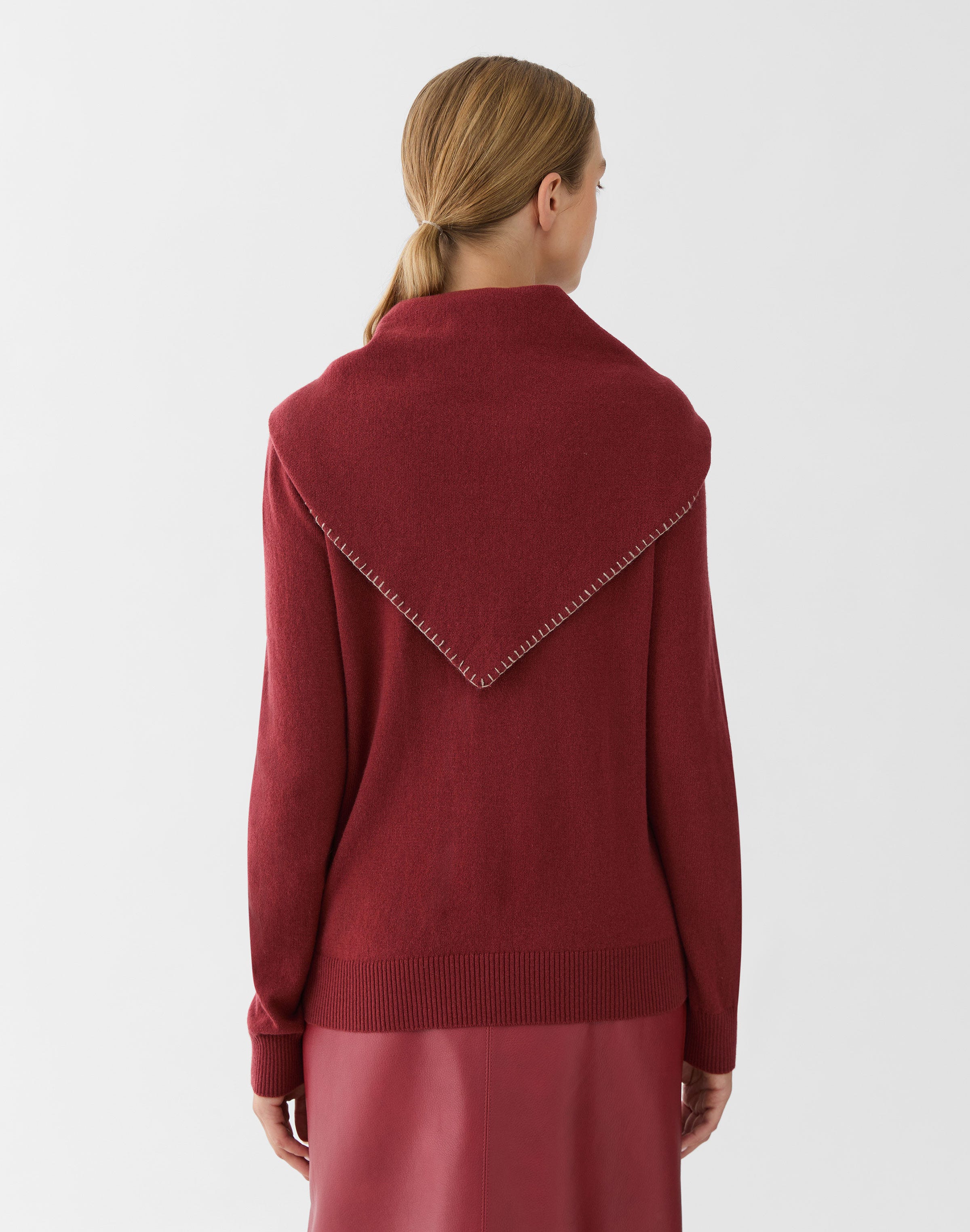 Cashmere Detachable Scarf Sweater