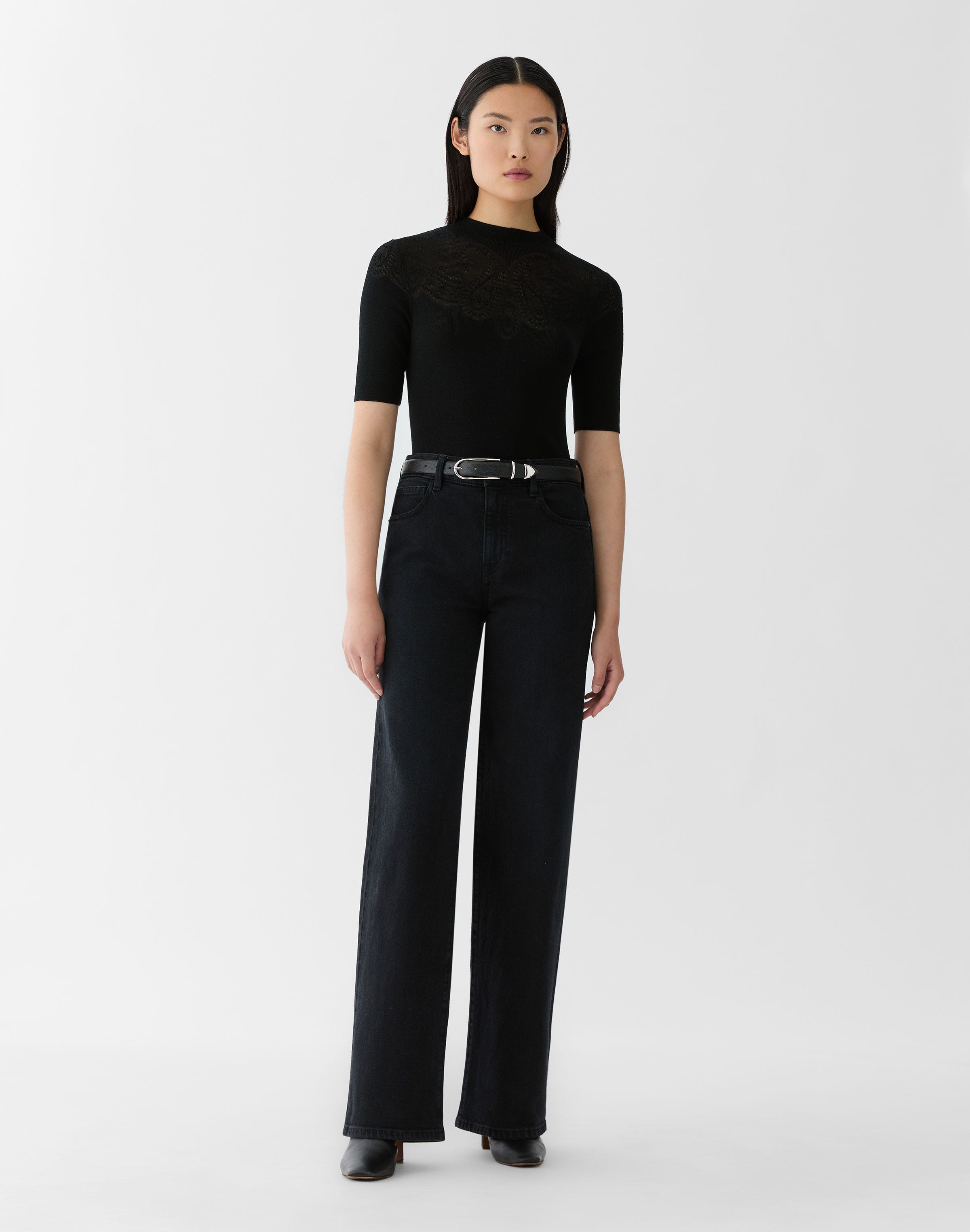 Superfine Merino Wool Ribbed Illusion Sweater