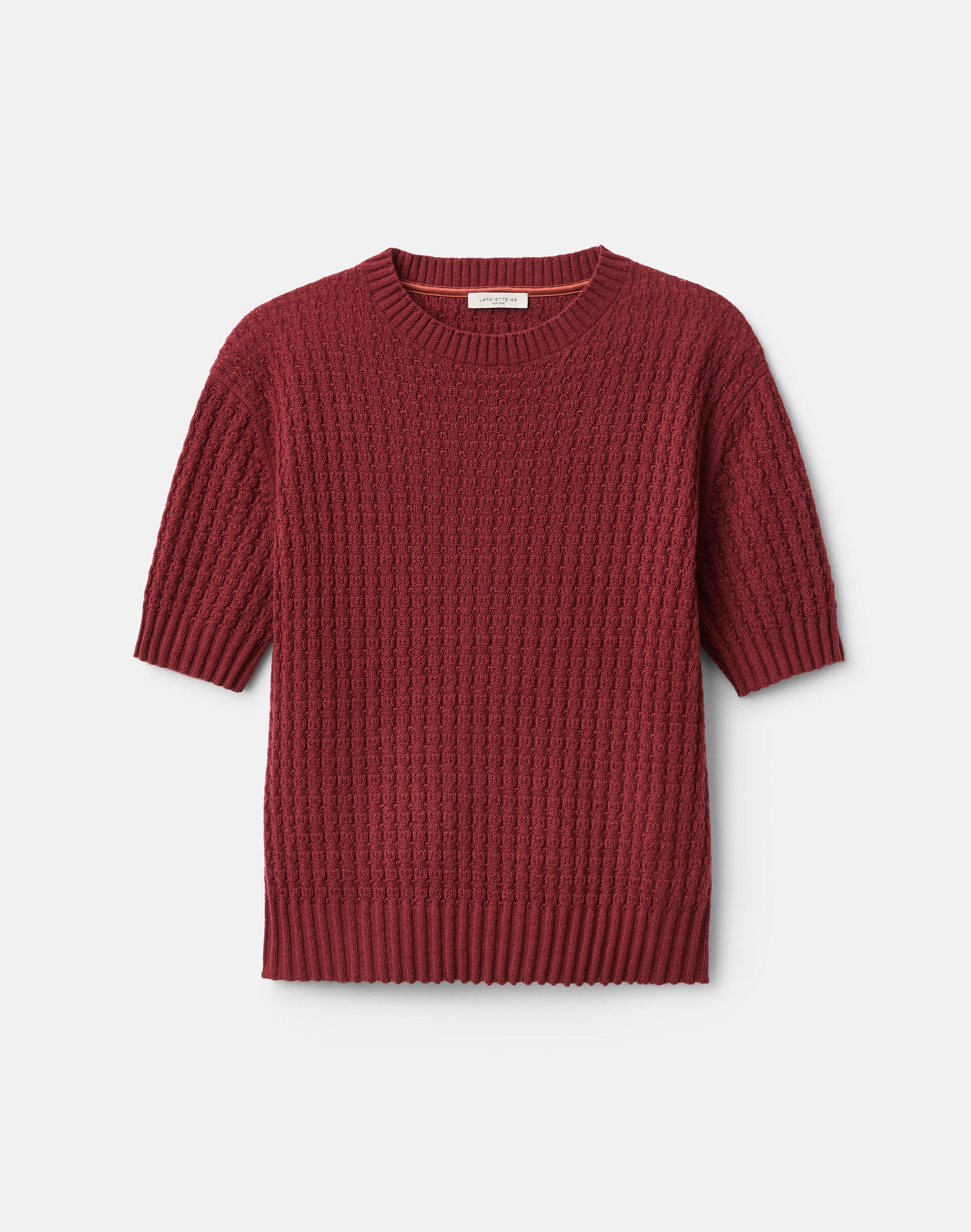 Petite Cashmere Mixed Stitch Crewneck Sweater
