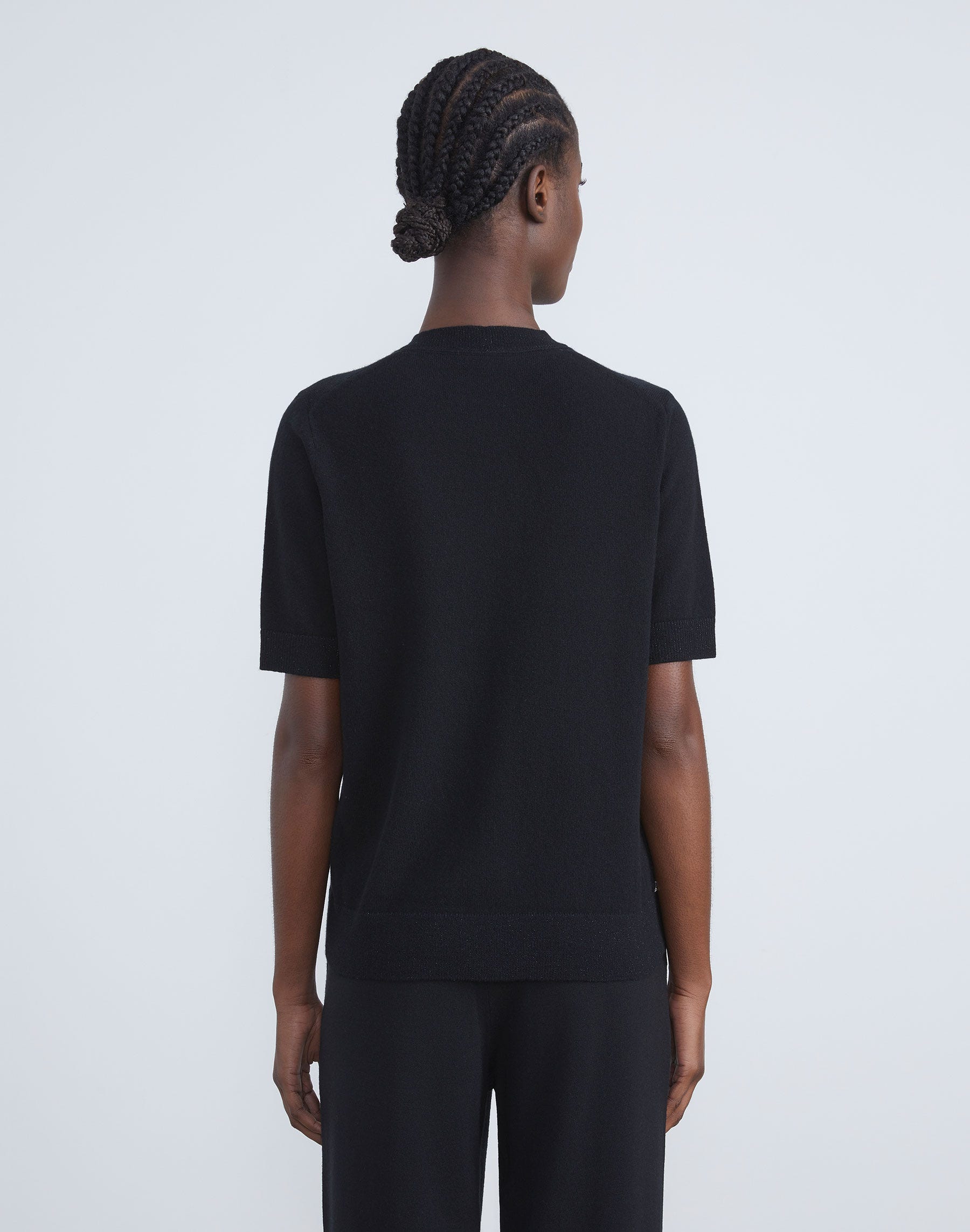 Petite Cashmere Crewneck Short Sleeve Sweater