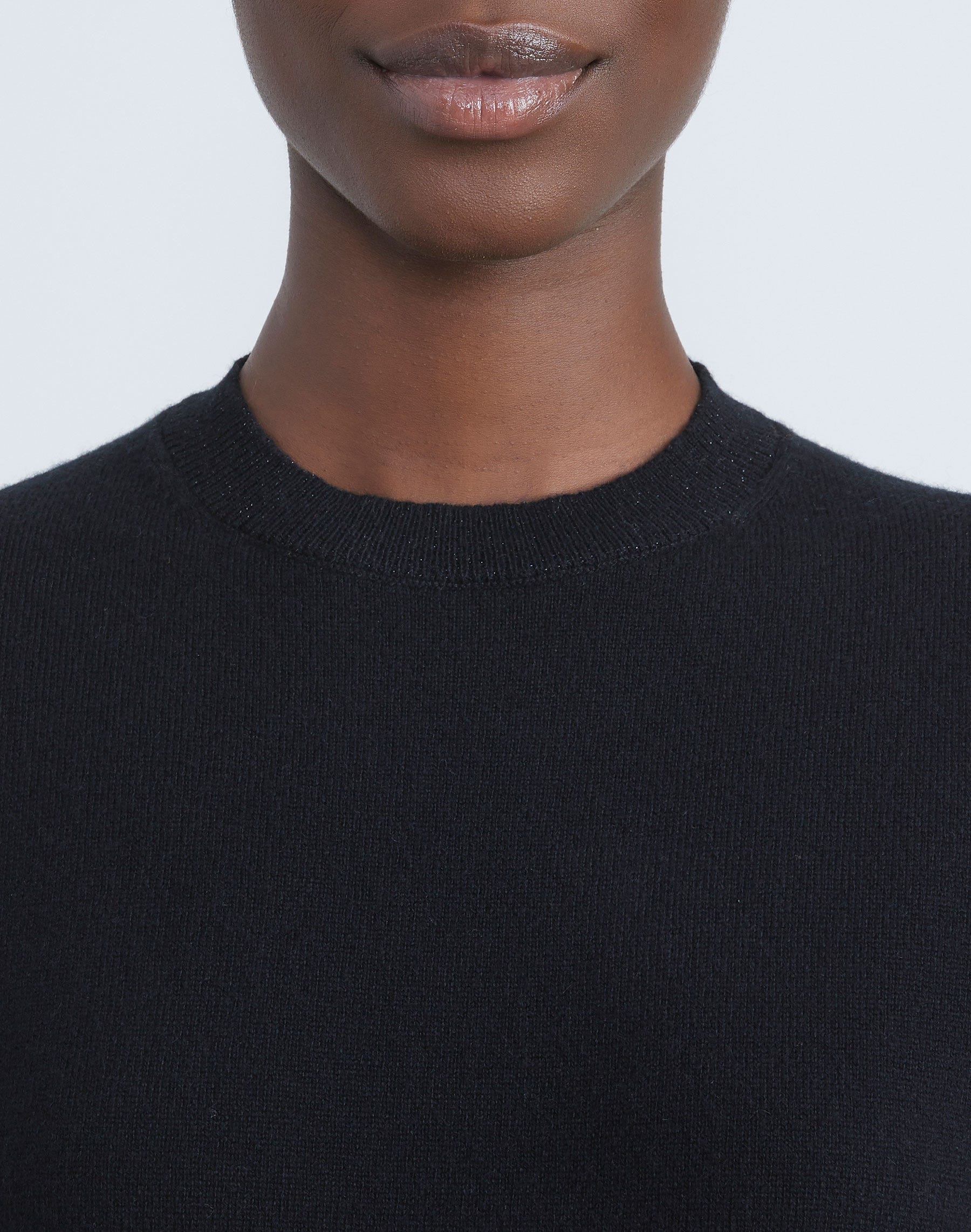 Petite Cashmere Crewneck Short Sleeve Sweater
