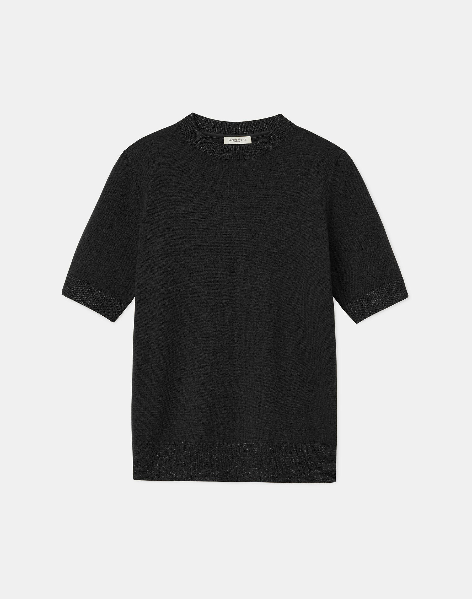 Petite Cashmere Crewneck Short Sleeve Sweater